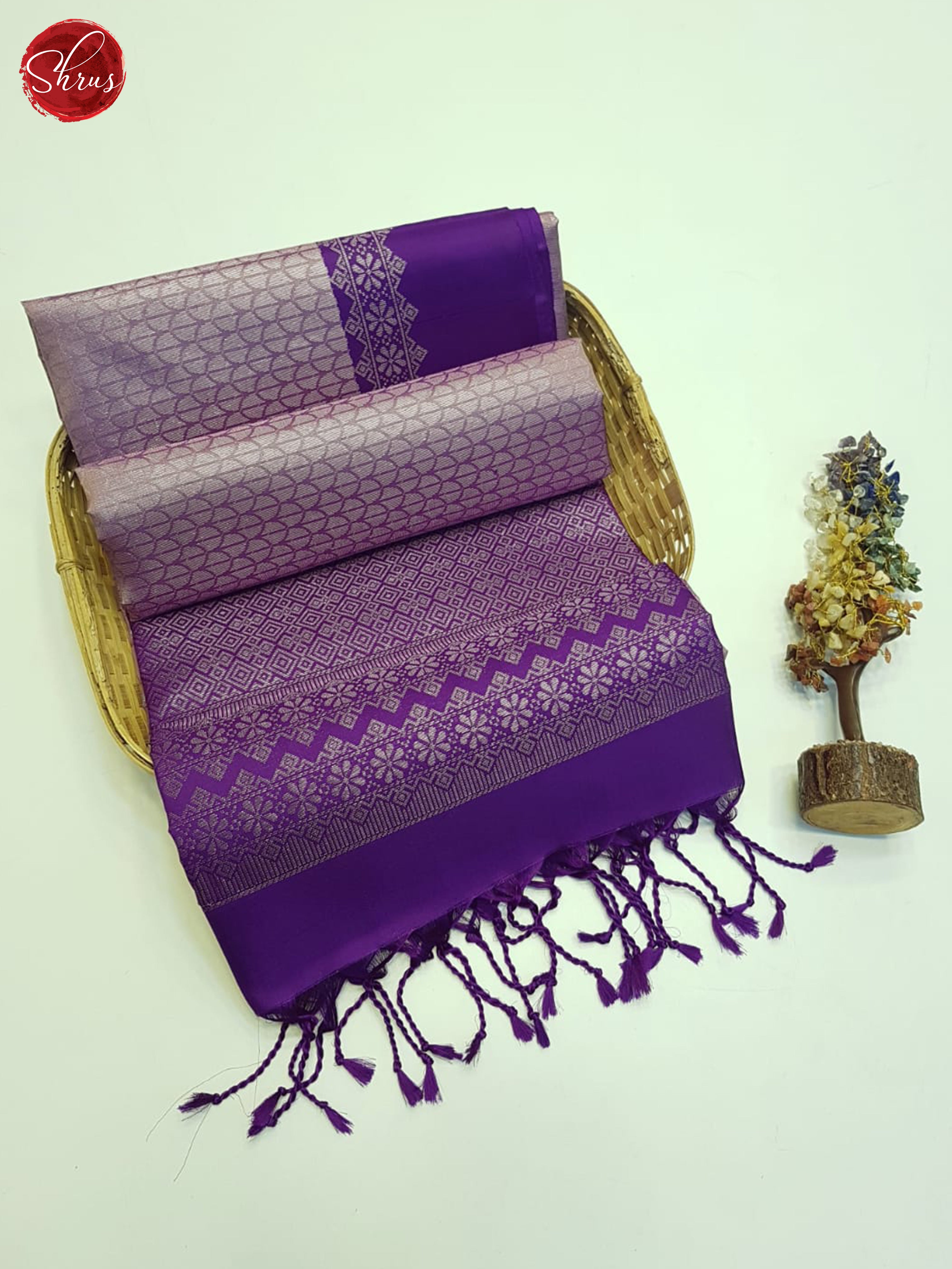 Lavender And Purple- Soft Silk Saree - Shop on ShrusEternity.com