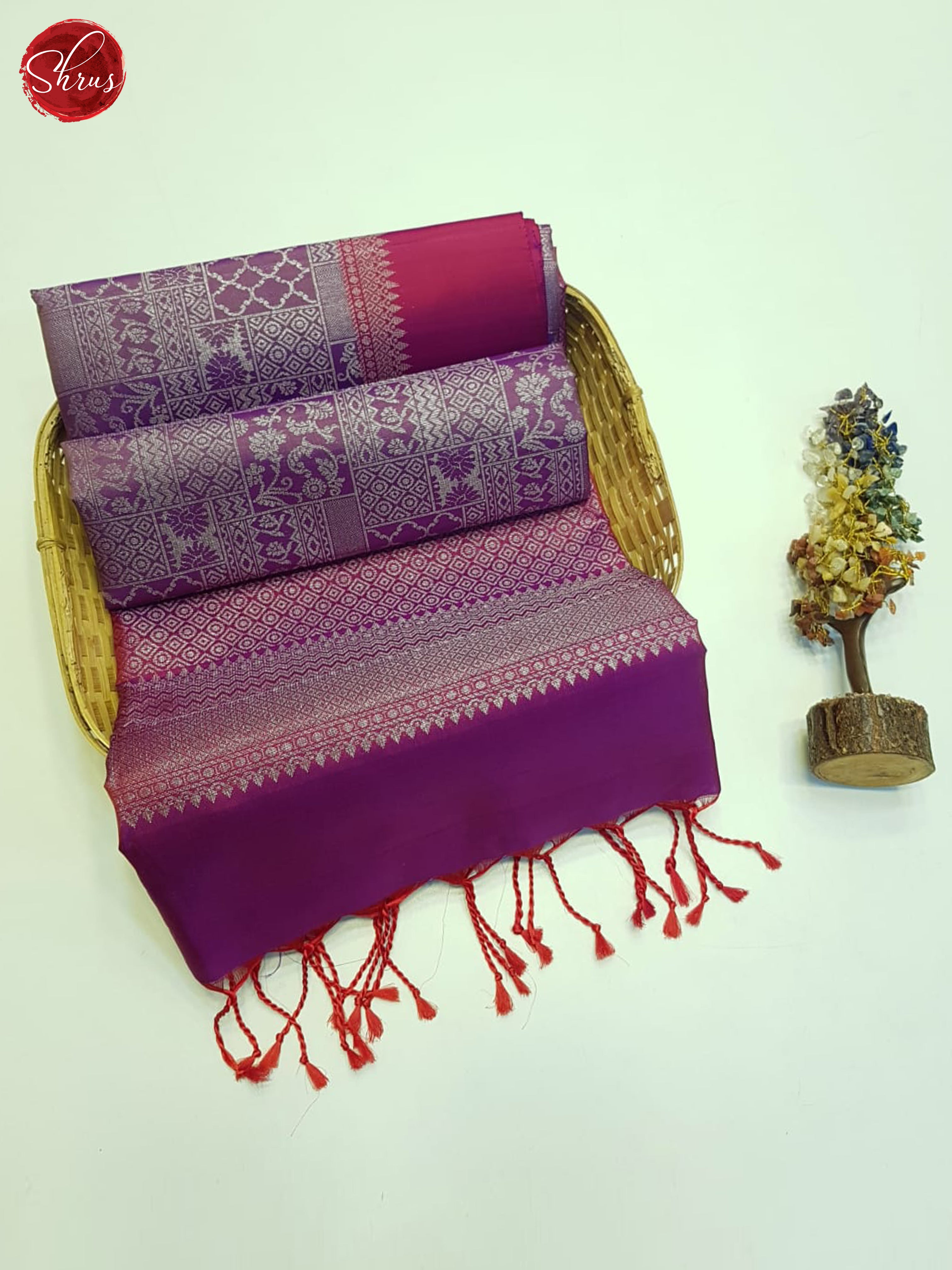 Lavender And Pink- Soft Silk Saree - Shop on ShrusEternity.com