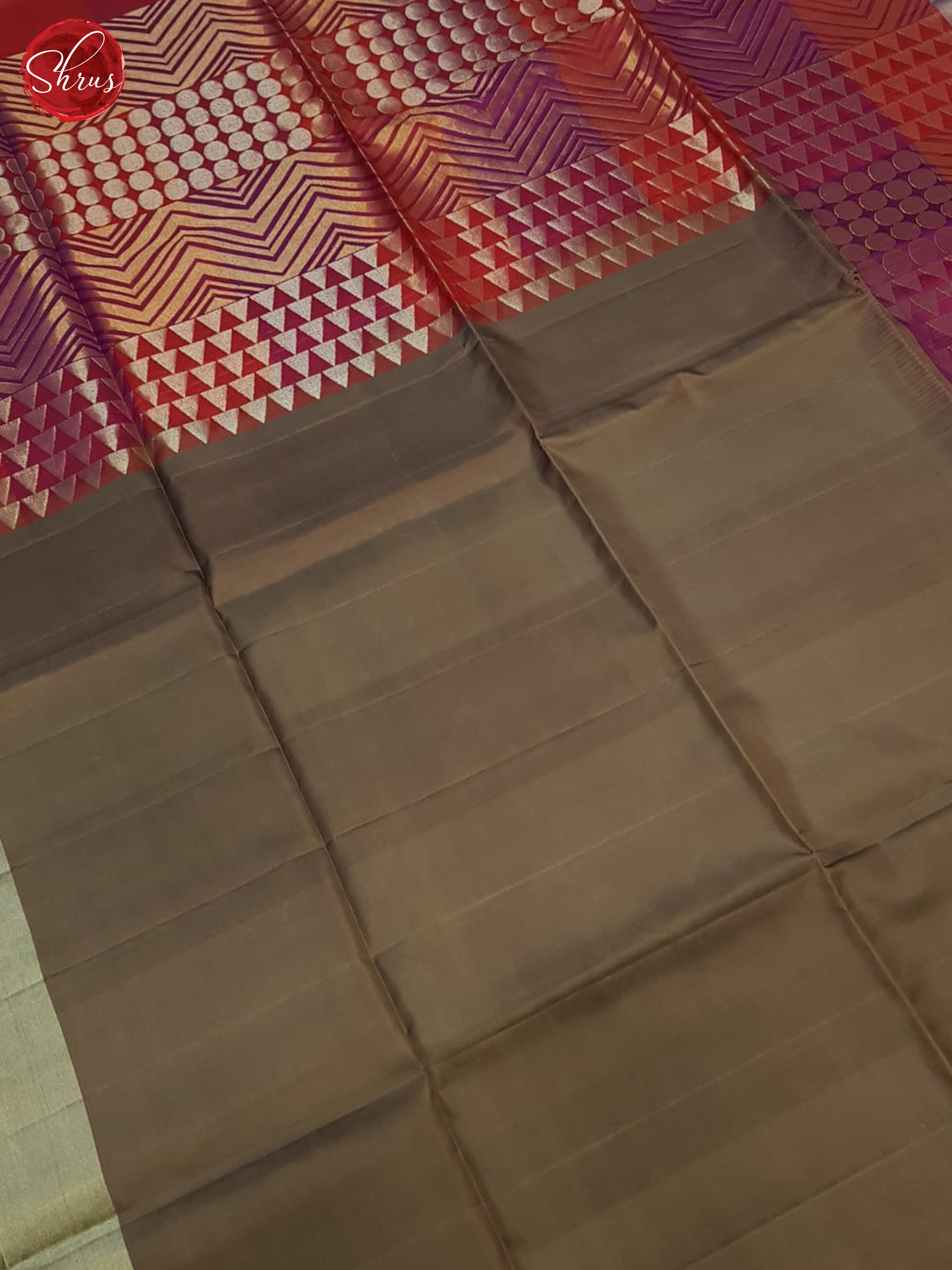Brown And Red- Soft Silk Saree - Shop on ShrusEternity.com