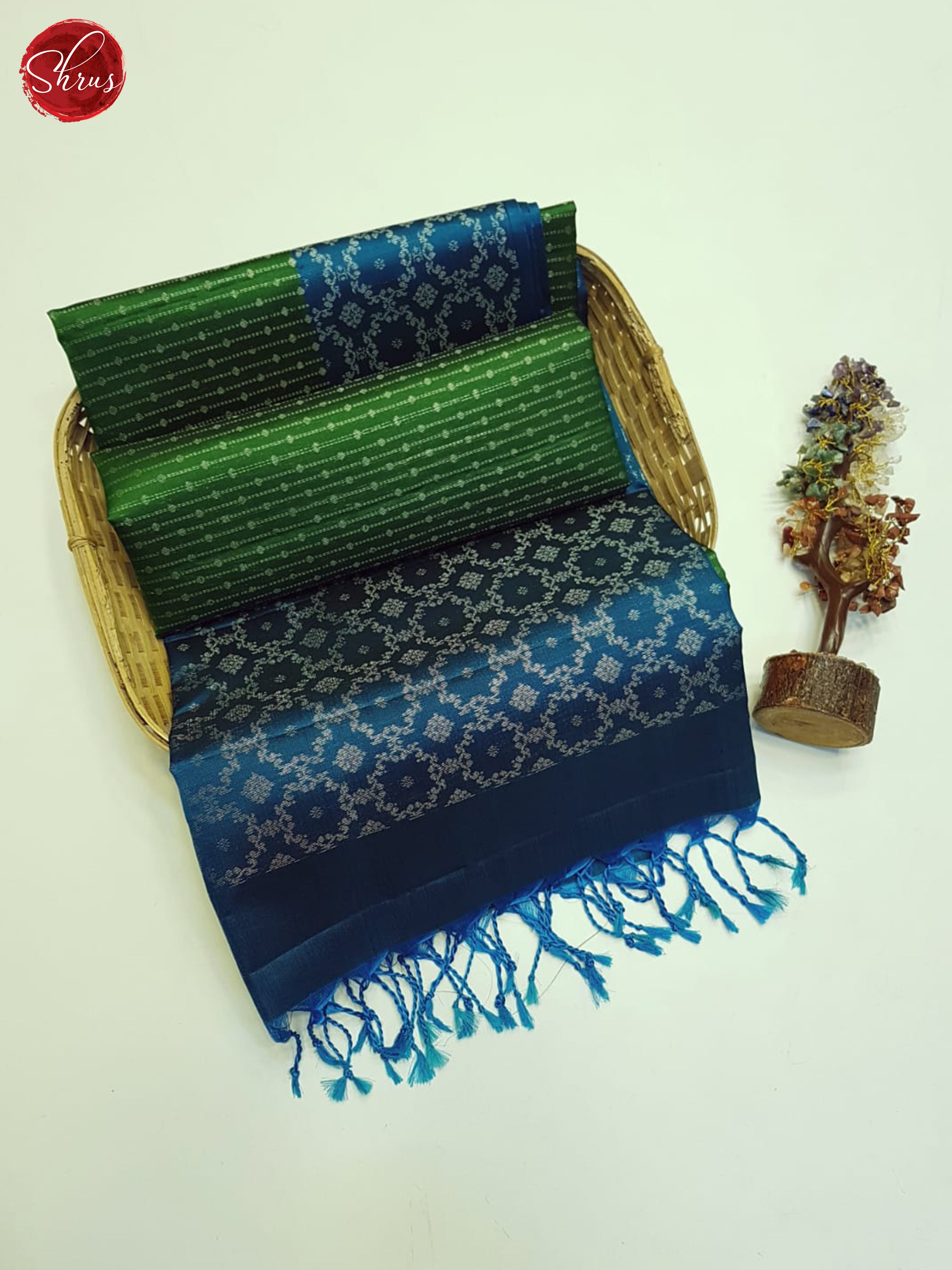Green And Blue- Soft Silk Saree