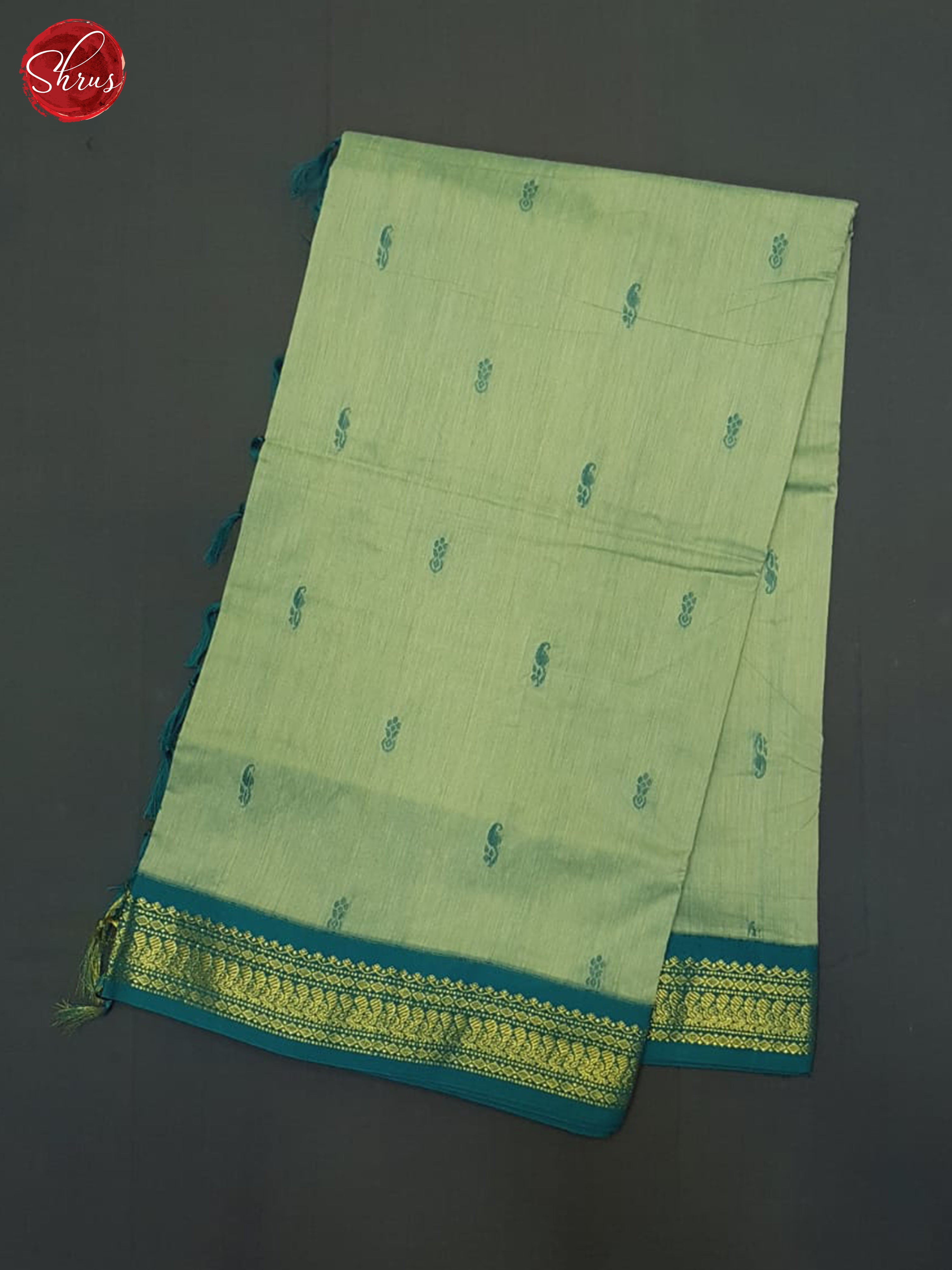 Light Green & Green  - Kalyani Cotton Saree - Shop on ShrusEternity.com