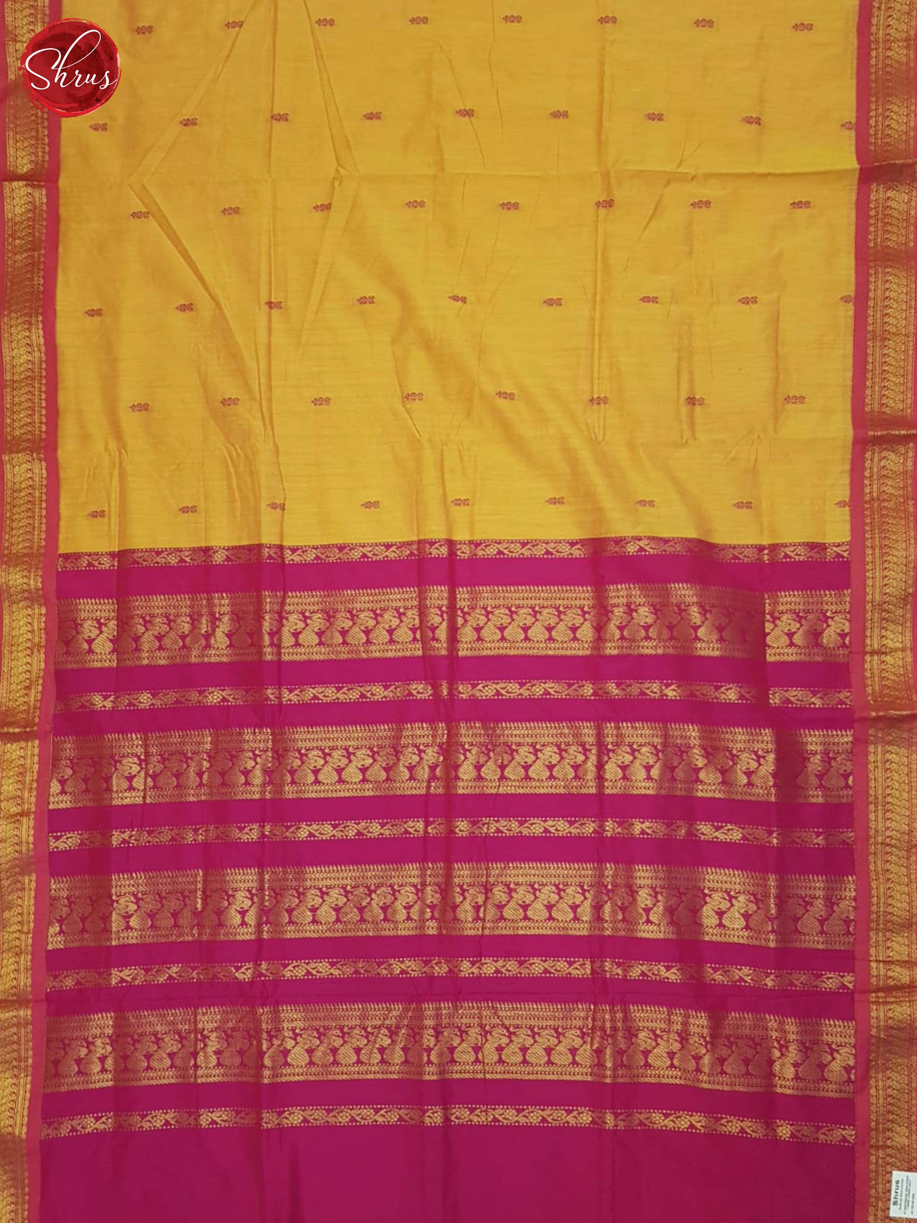 Yellow & Pink - Kalyani Cotton Saree - Shop on ShrusEternity.com