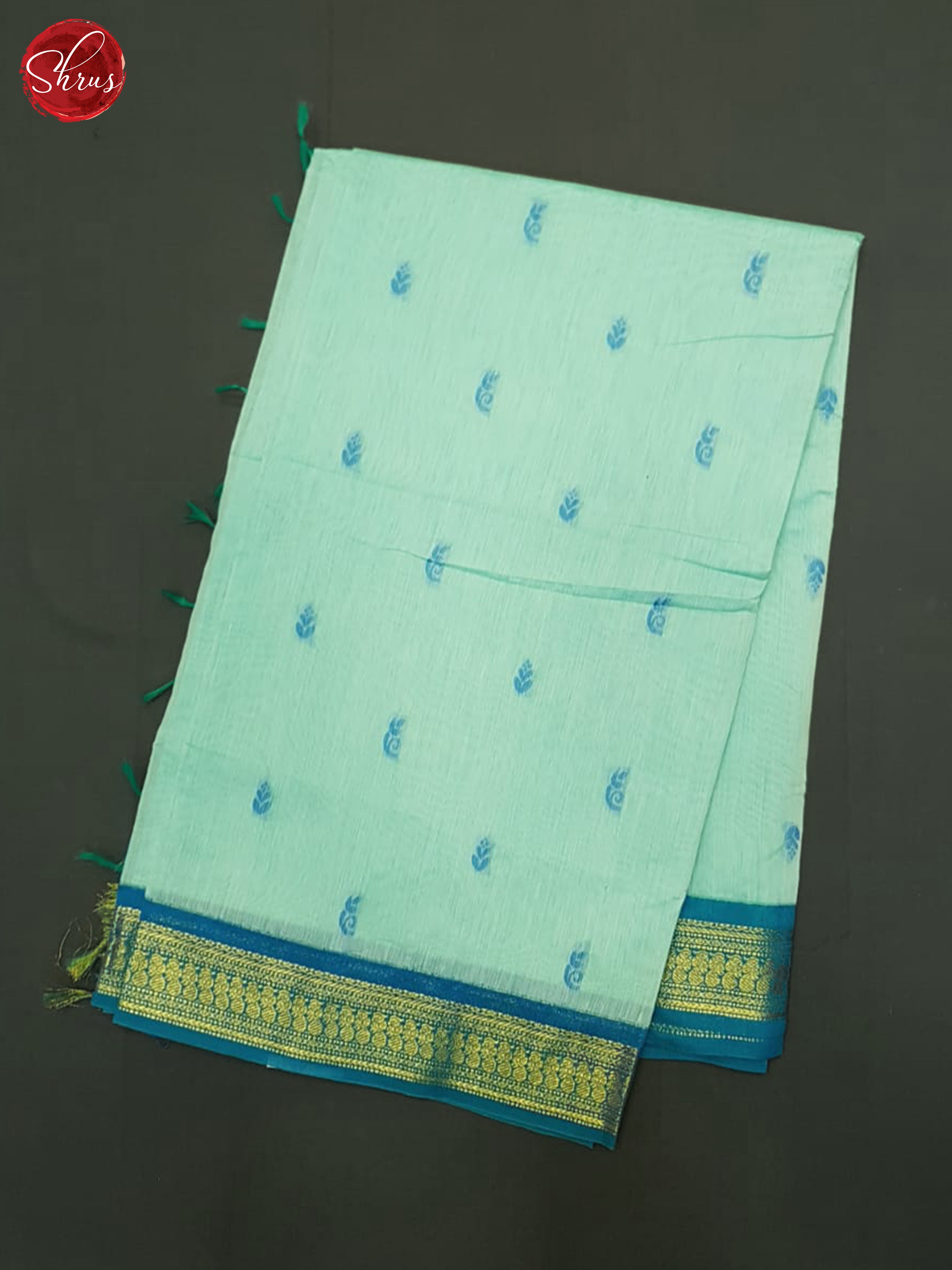 Light Blue  & Blue - Kalyani Cotton Saree - Shop on ShrusEternity.com