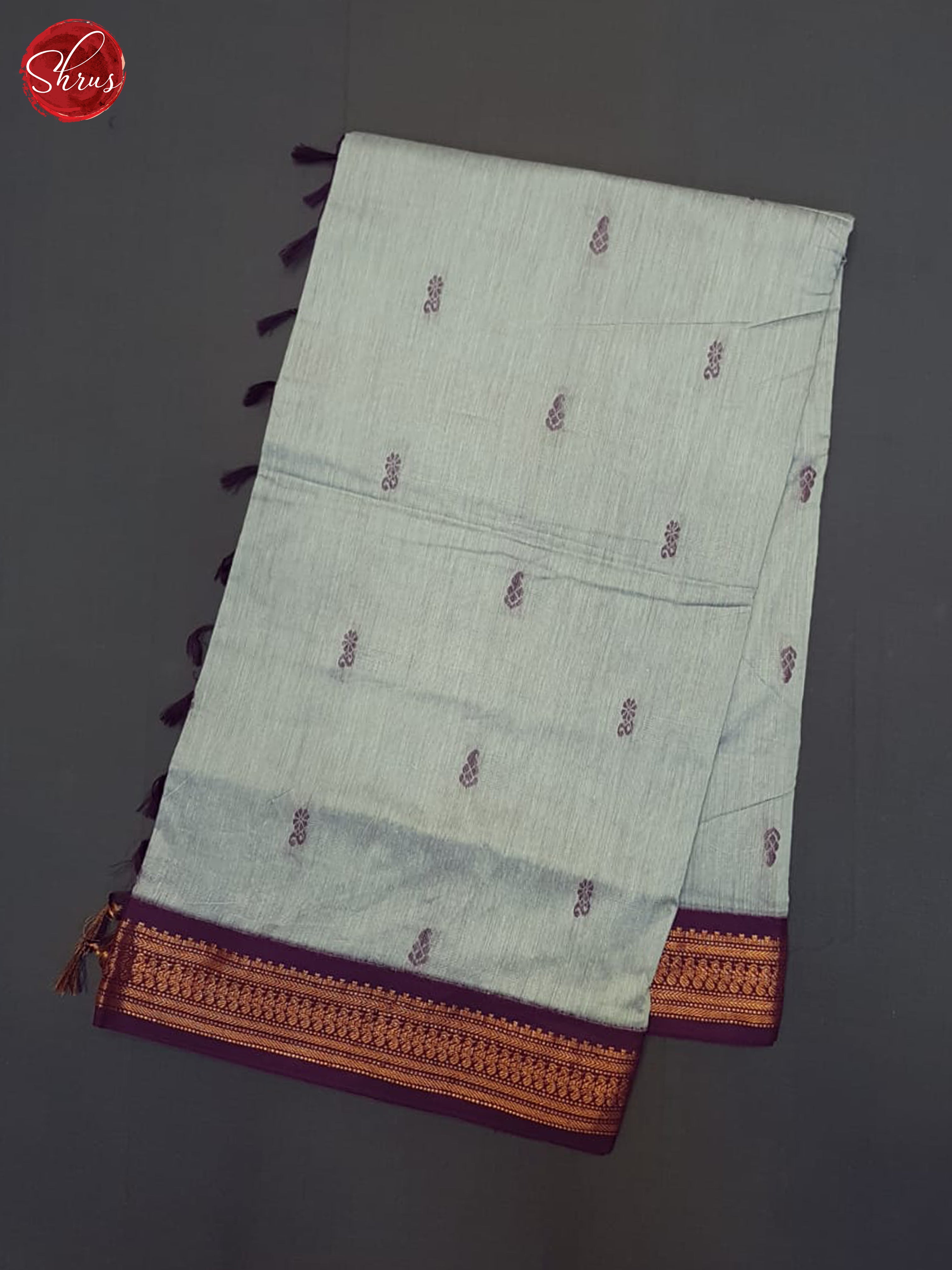 Grey & Wine - Kalyani Cotton Saree - Shop on ShrusEternity.com