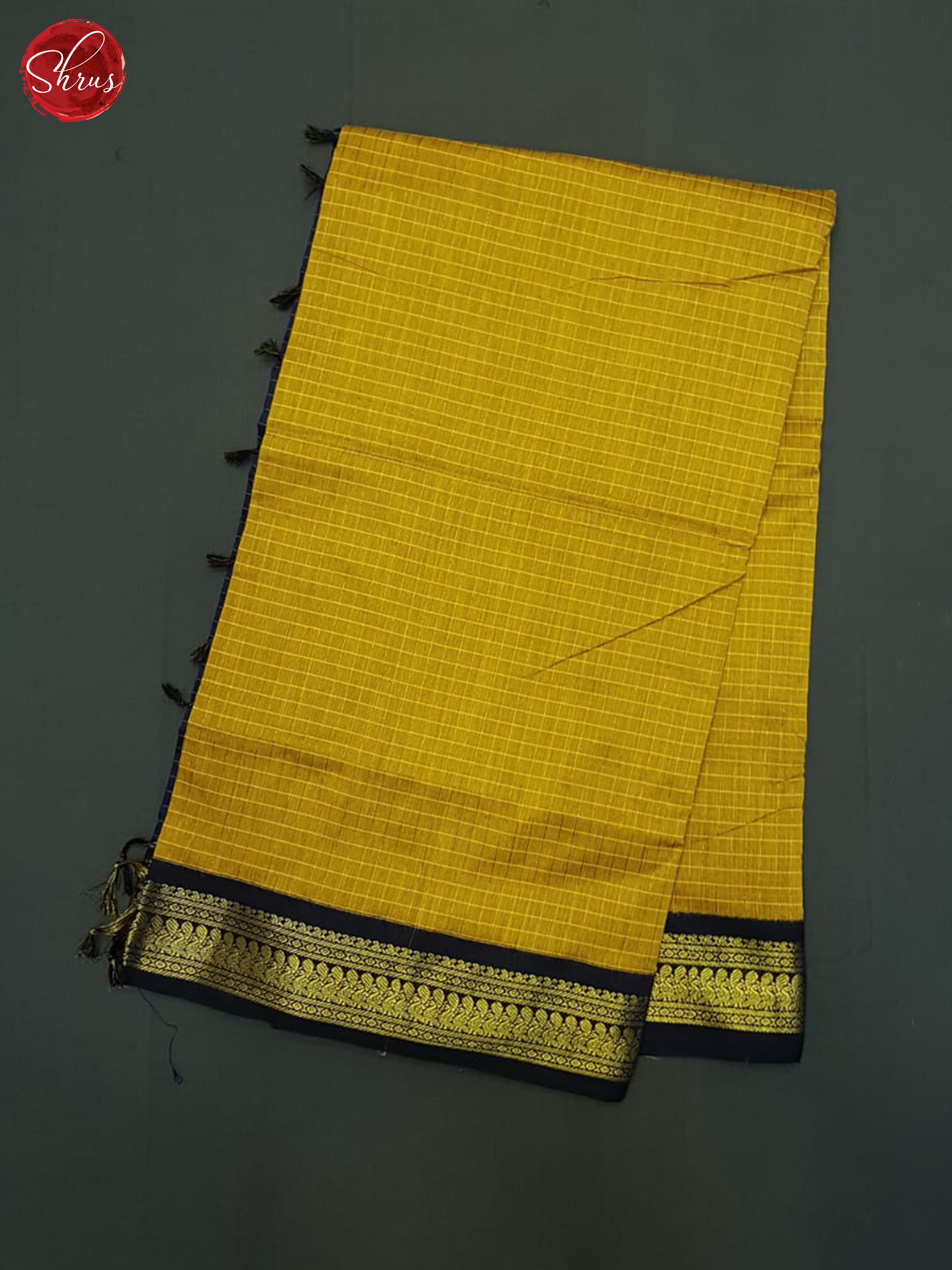 Mustard & Blue - Kalyani Cotton Saree - Shop on ShrusEternity.com