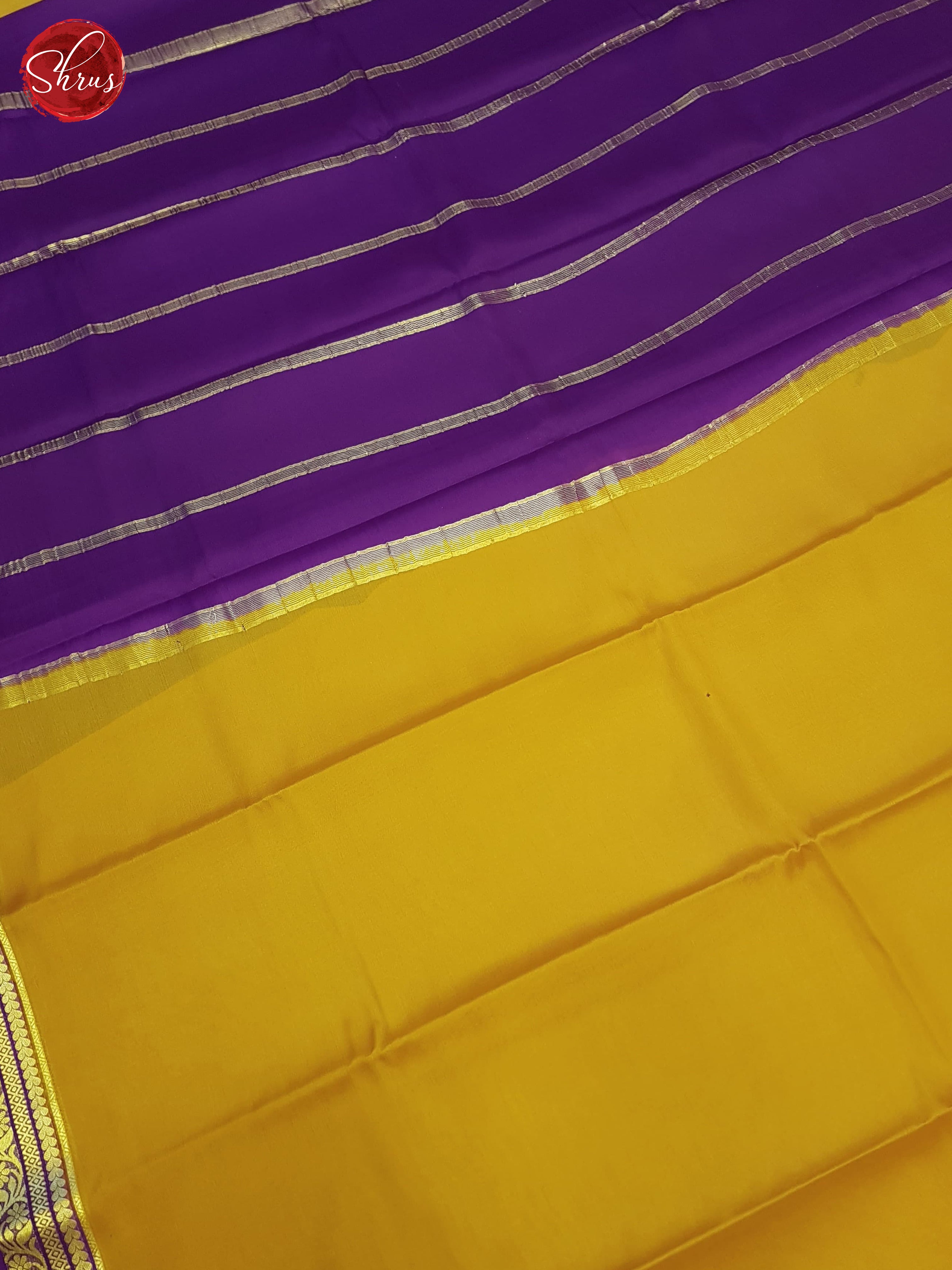 Mustard And Purple- Mysore Silk Saree - Shop on ShrusEternity.com