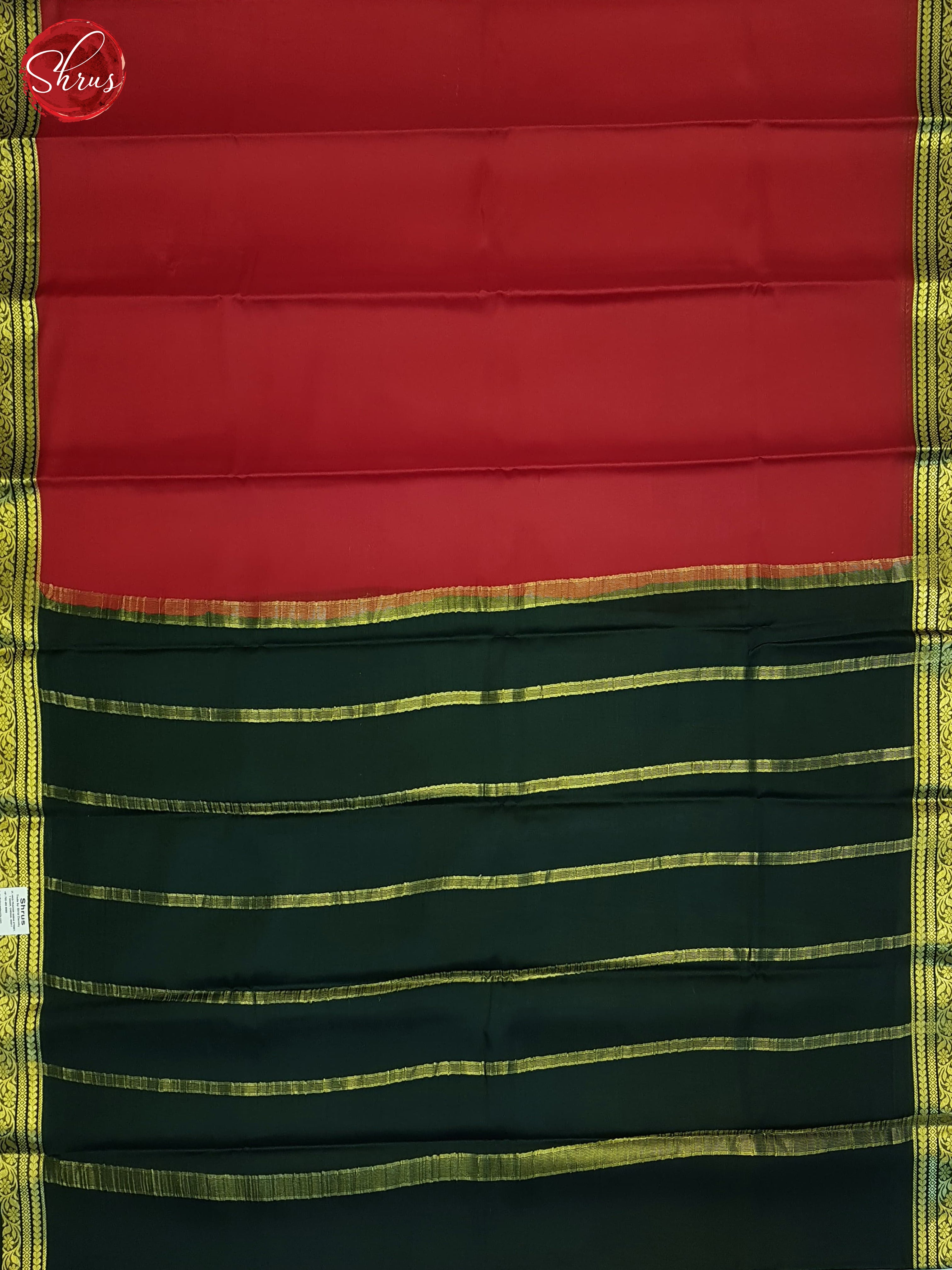 Red And Green- Mysore Silk Saree - Shop on ShrusEternity.com