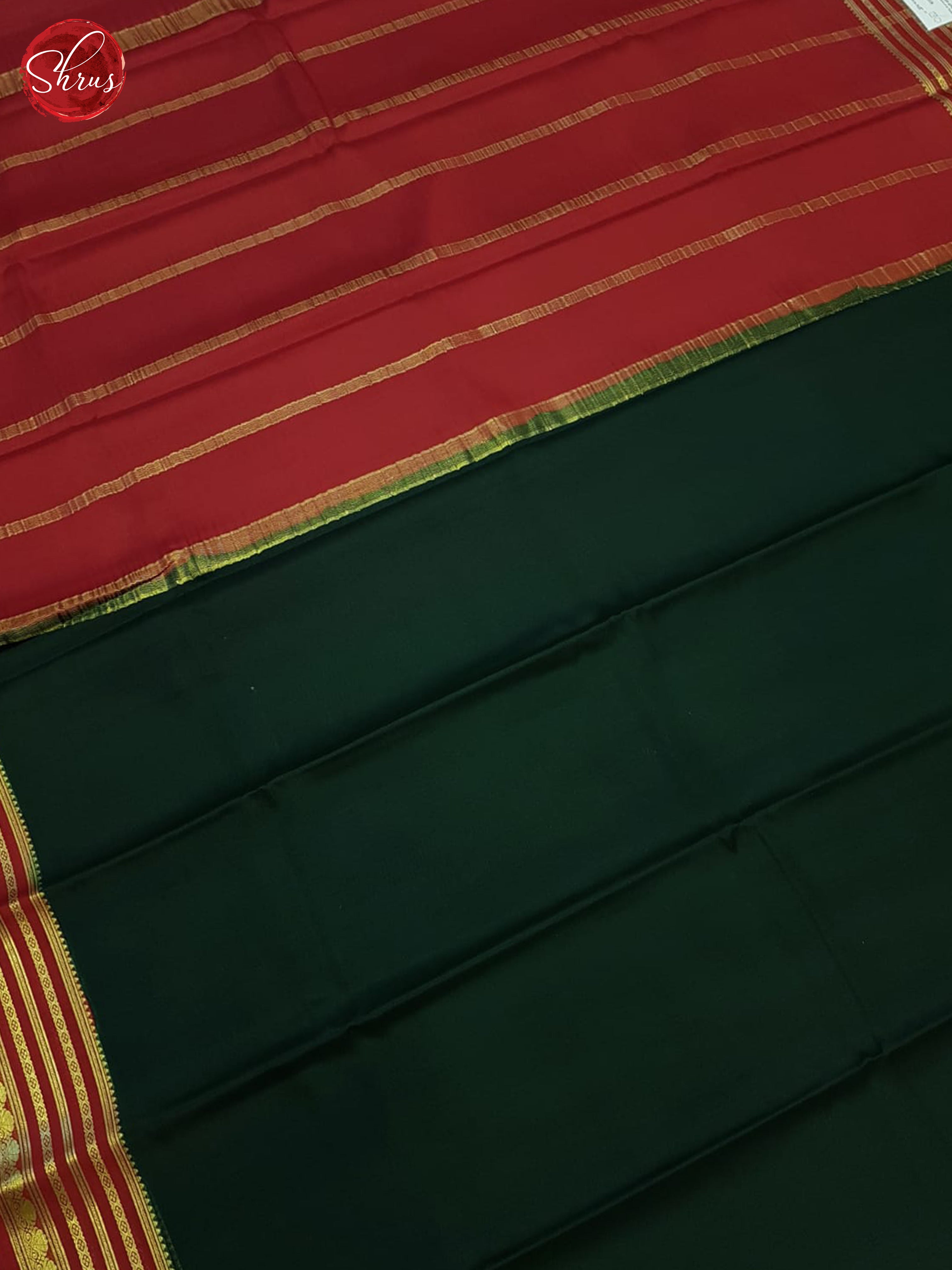Green And Red- Mysore Silk Saree - Shop on ShrusEternity.com