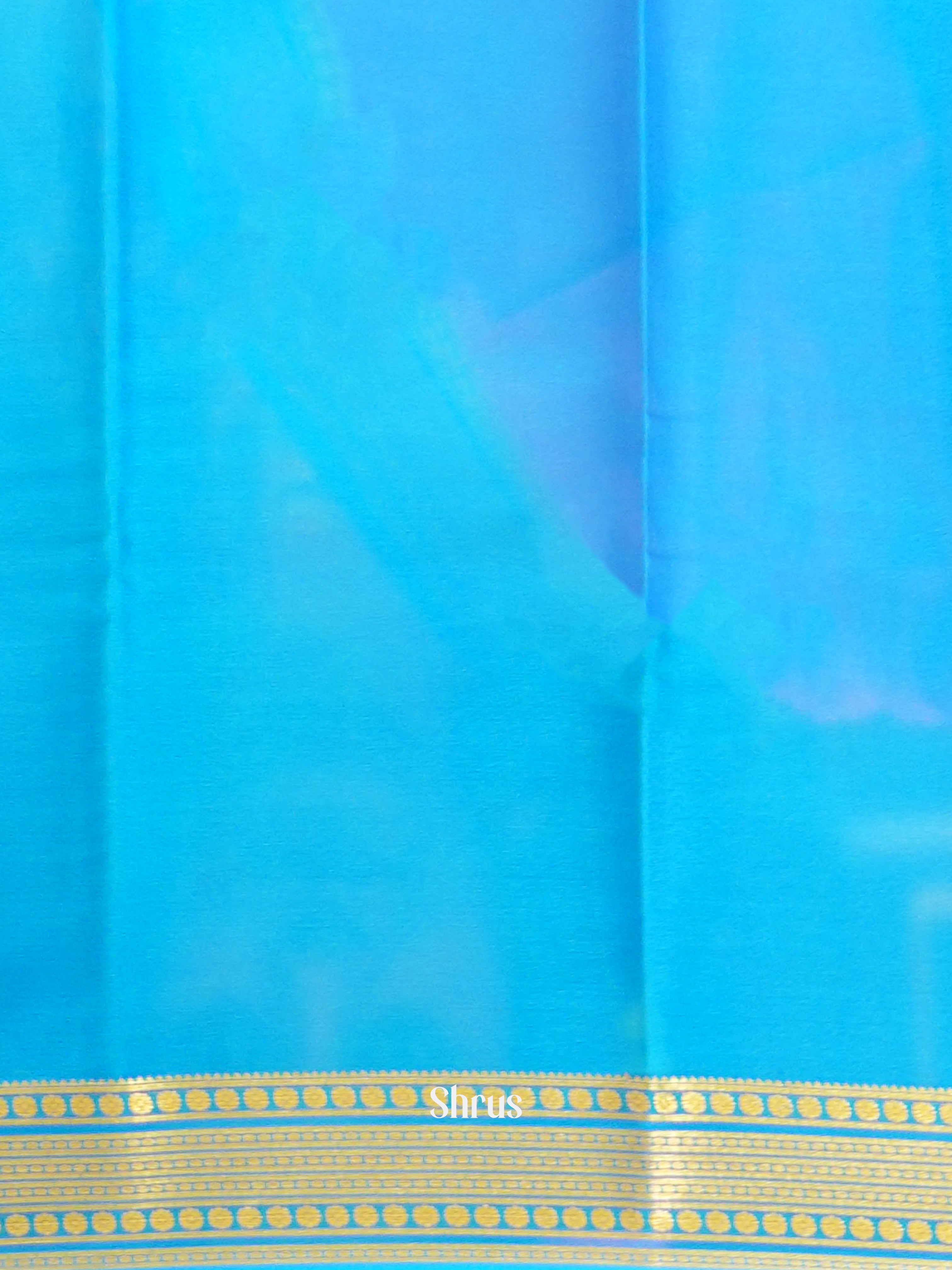 Pink And Blue- Mysore Silk Saree