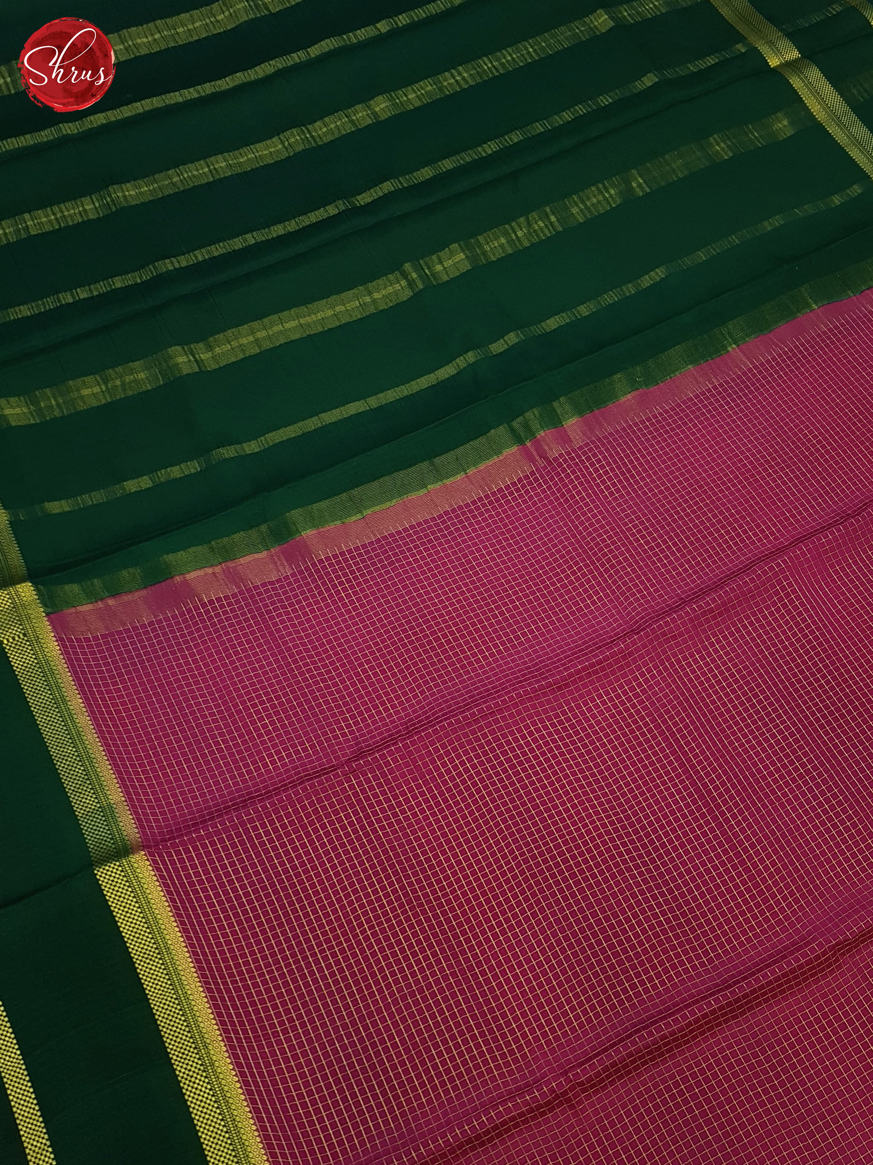 Pink And Green- Mysore Silk Saree - Shop on ShrusEternity.com