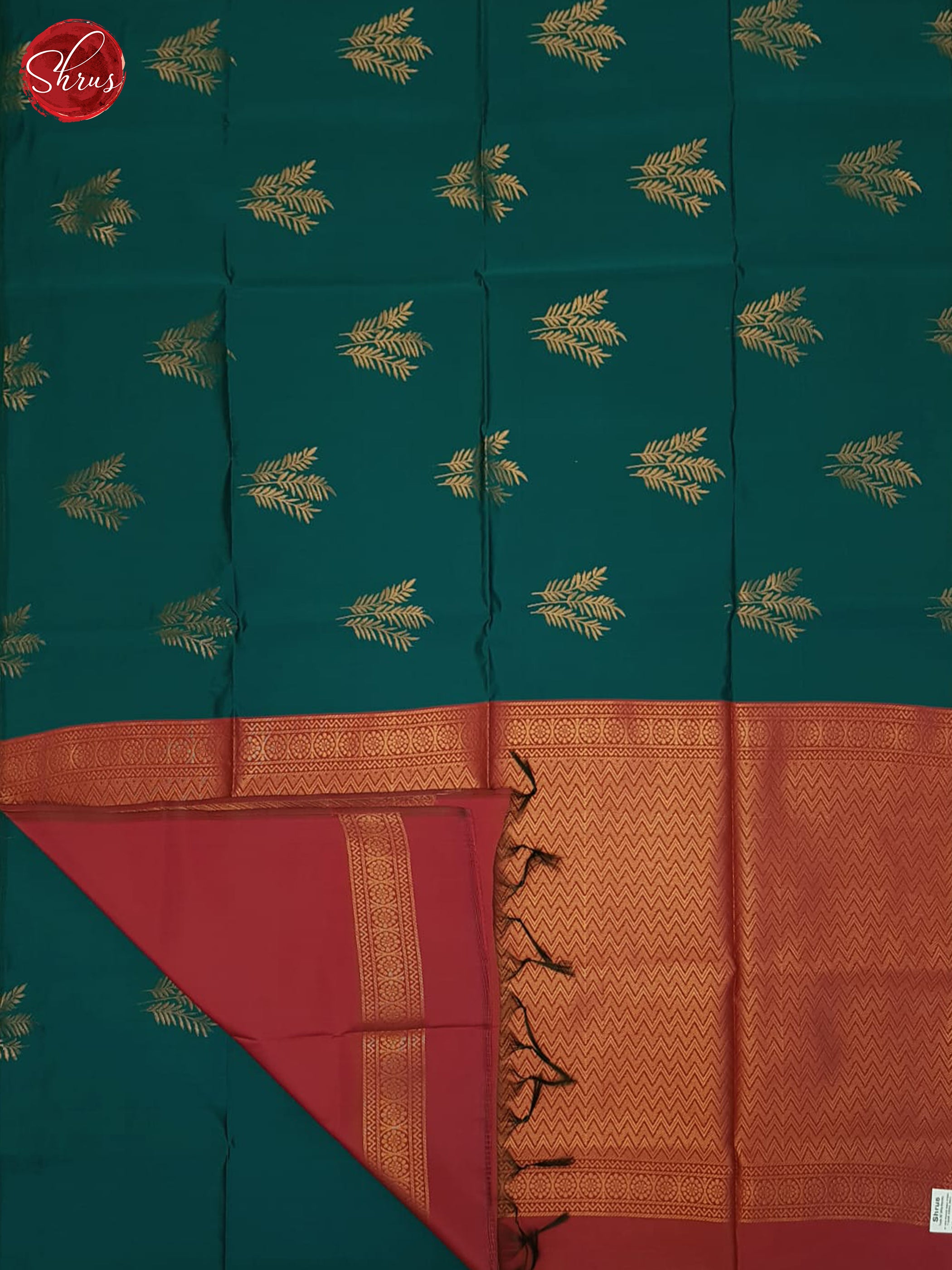 Peacock Green & Pink - Semi Softsilk Saree - Shop on ShrusEternity.com