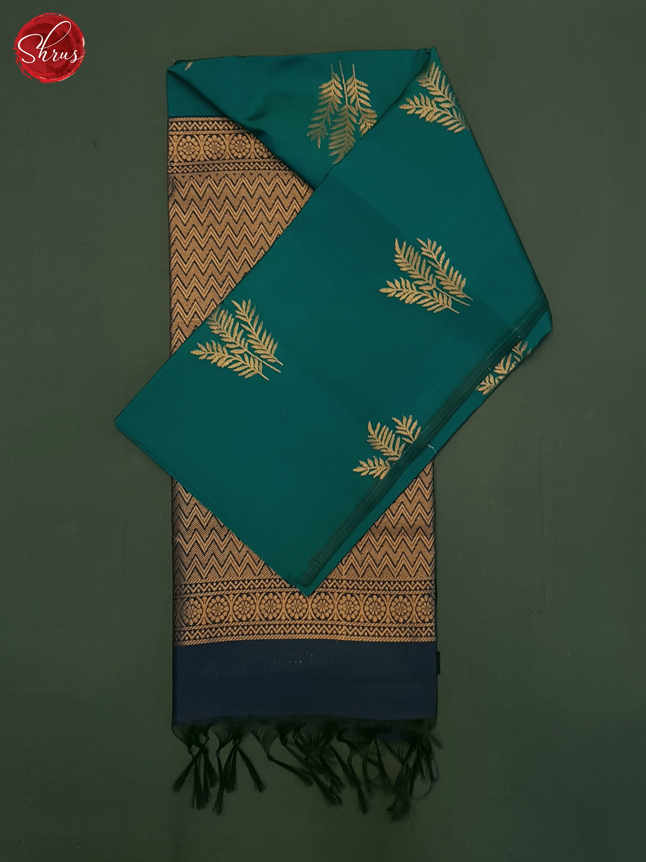 Peacock Green & Blue - Semi Softsilk Saree - Shop on ShrusEternity.com