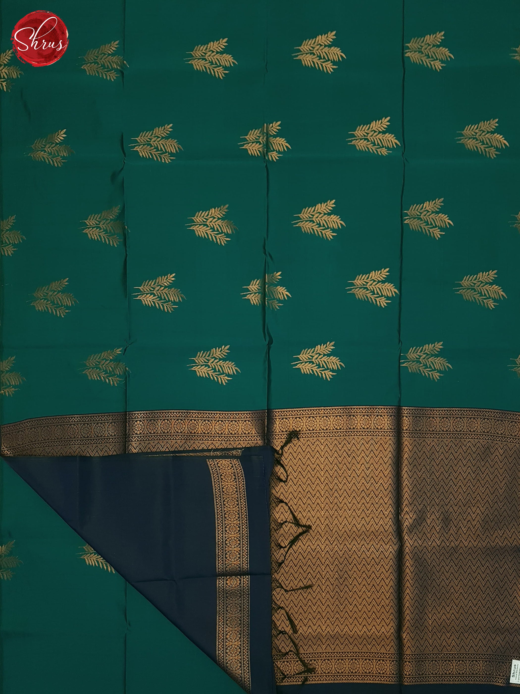 Peacock Green & Blue - Semi Softsilk Saree - Shop on ShrusEternity.com