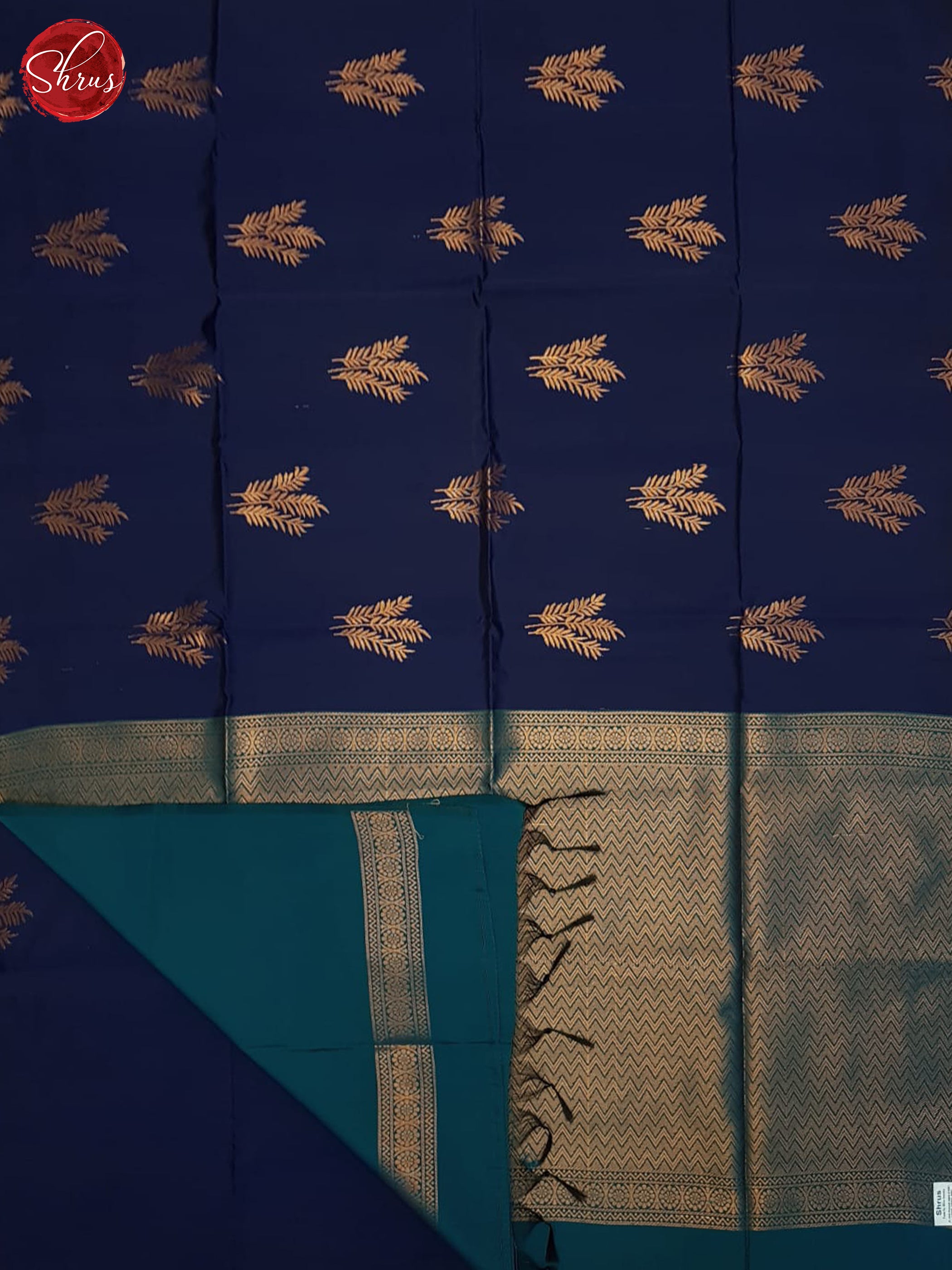 Dark Blue & Blue- Semi Softsilk Saree - Shop on ShrusEternity.com