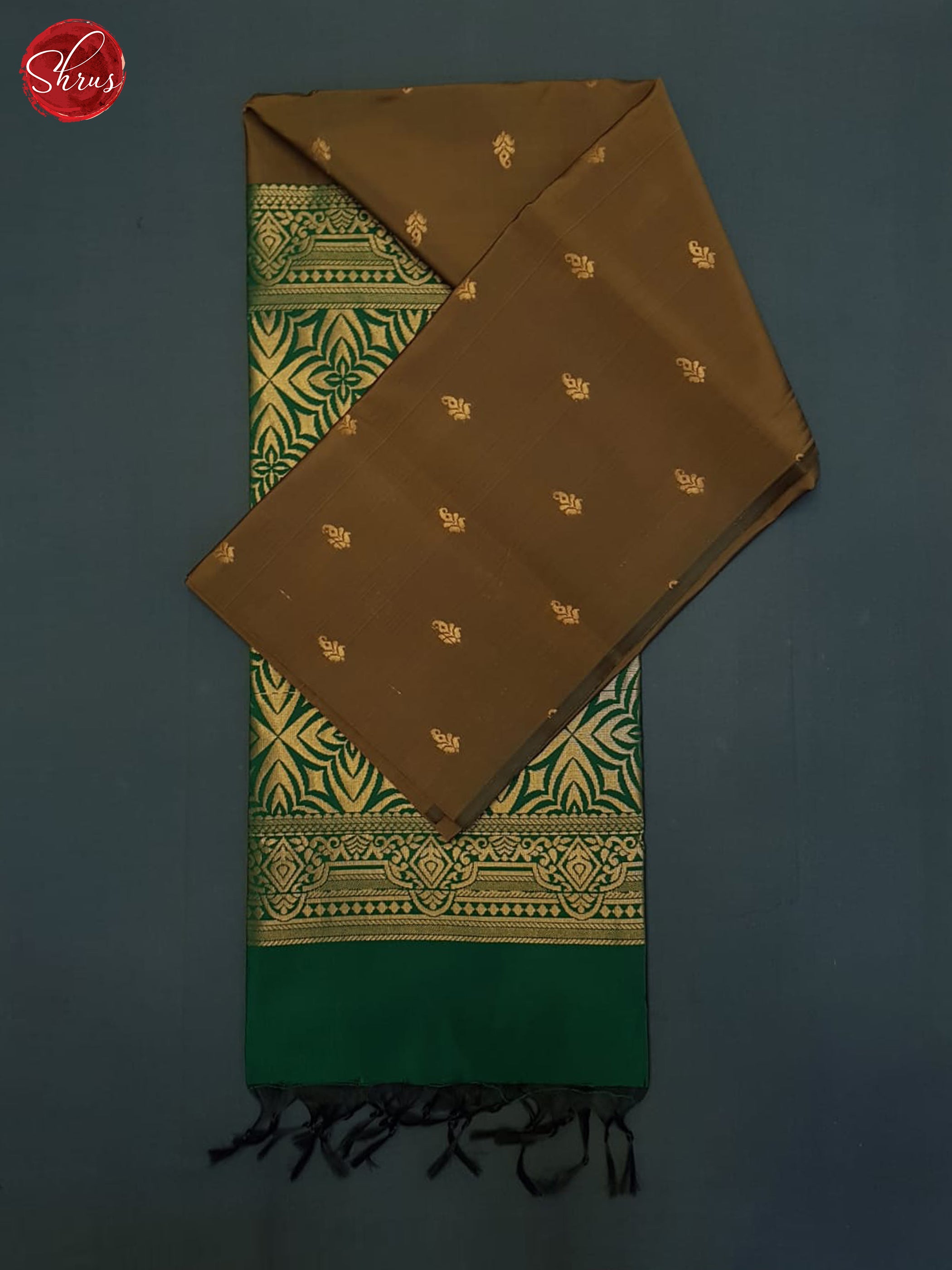 Brown & Green - Semi Softsilk Saree - Shop on ShrusEternity.com