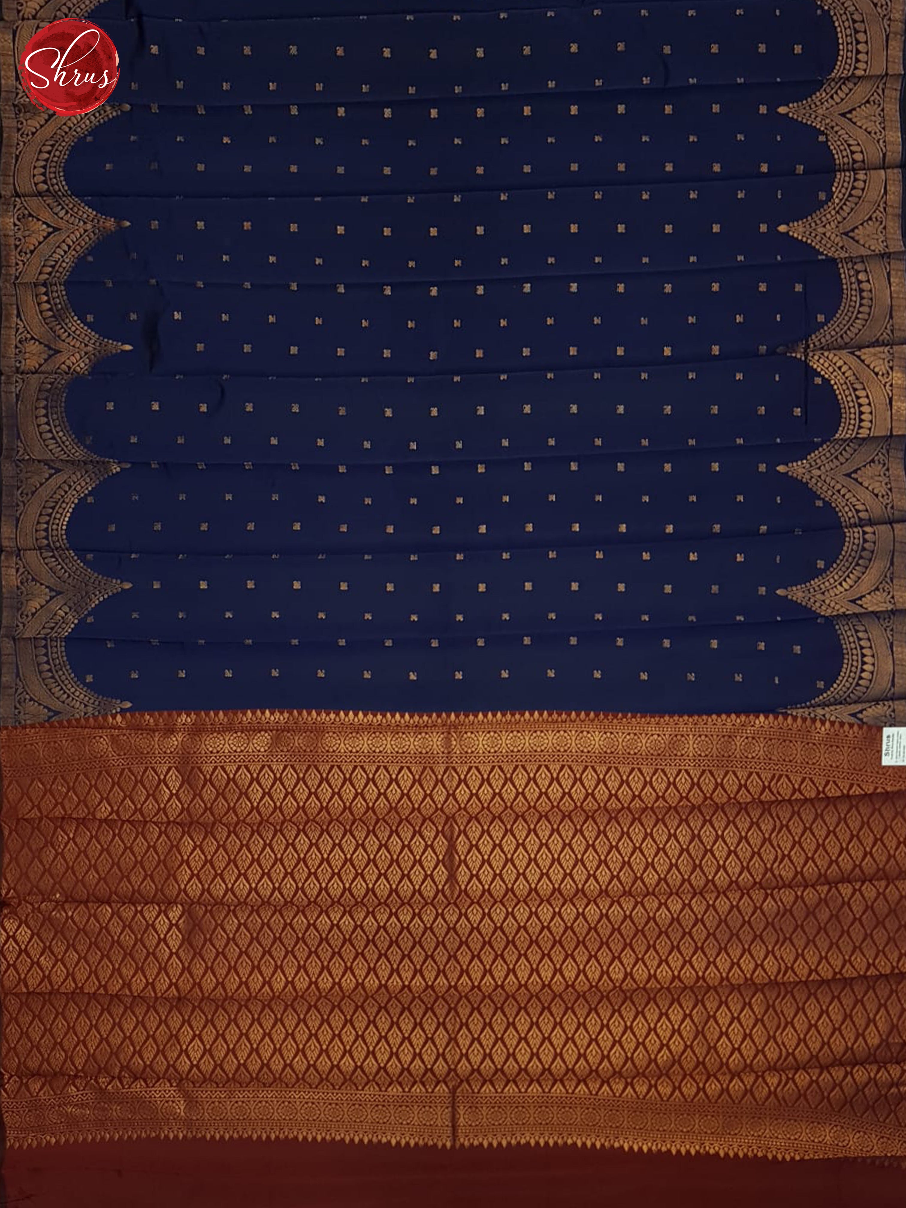 Blue & Arakku Maroon- Semi Softsilk Saree - Shop on ShrusEternity.com