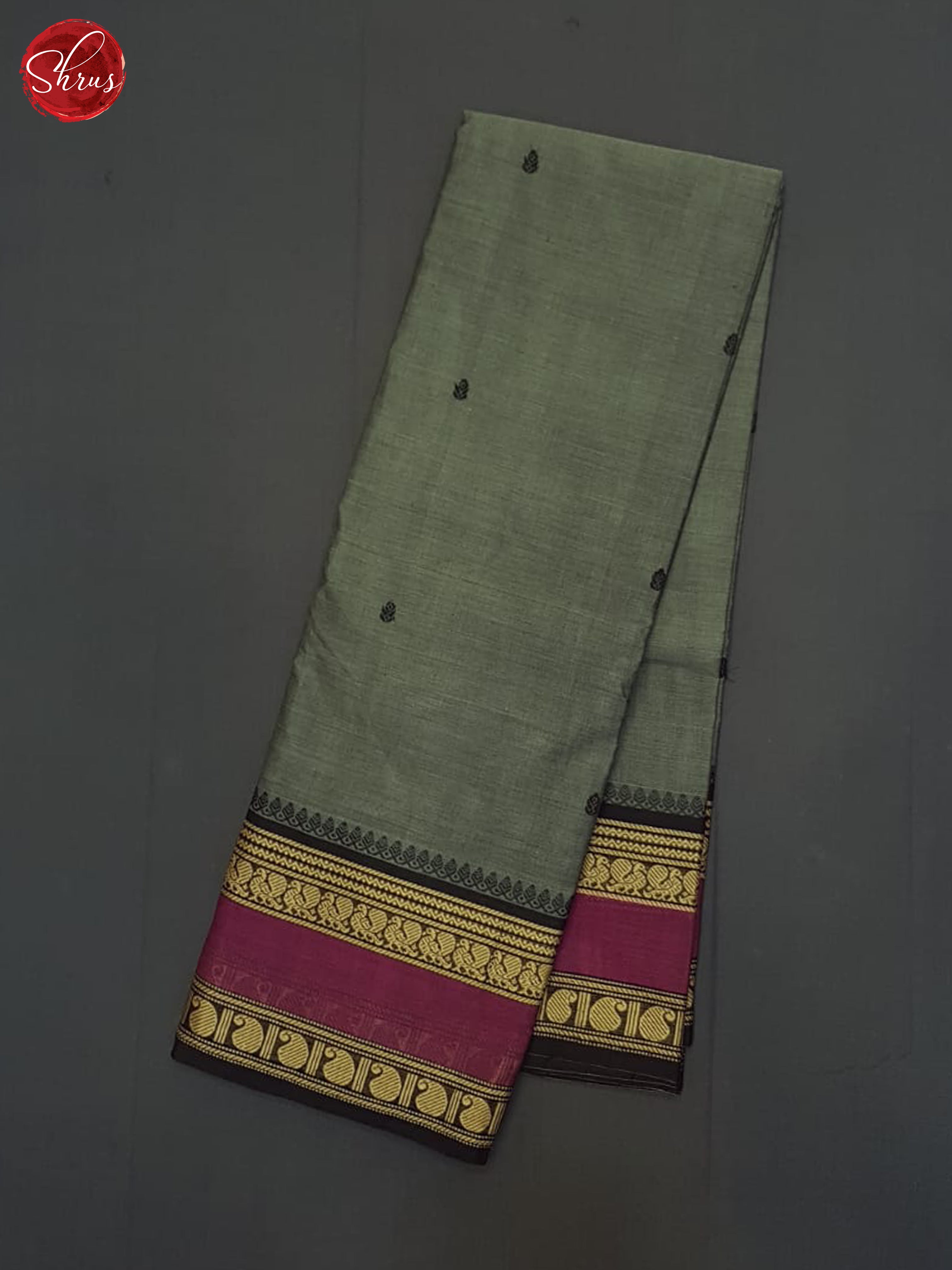 Green & Wine- Chettinad Cotton Saree - Shop on ShrusEternity.com