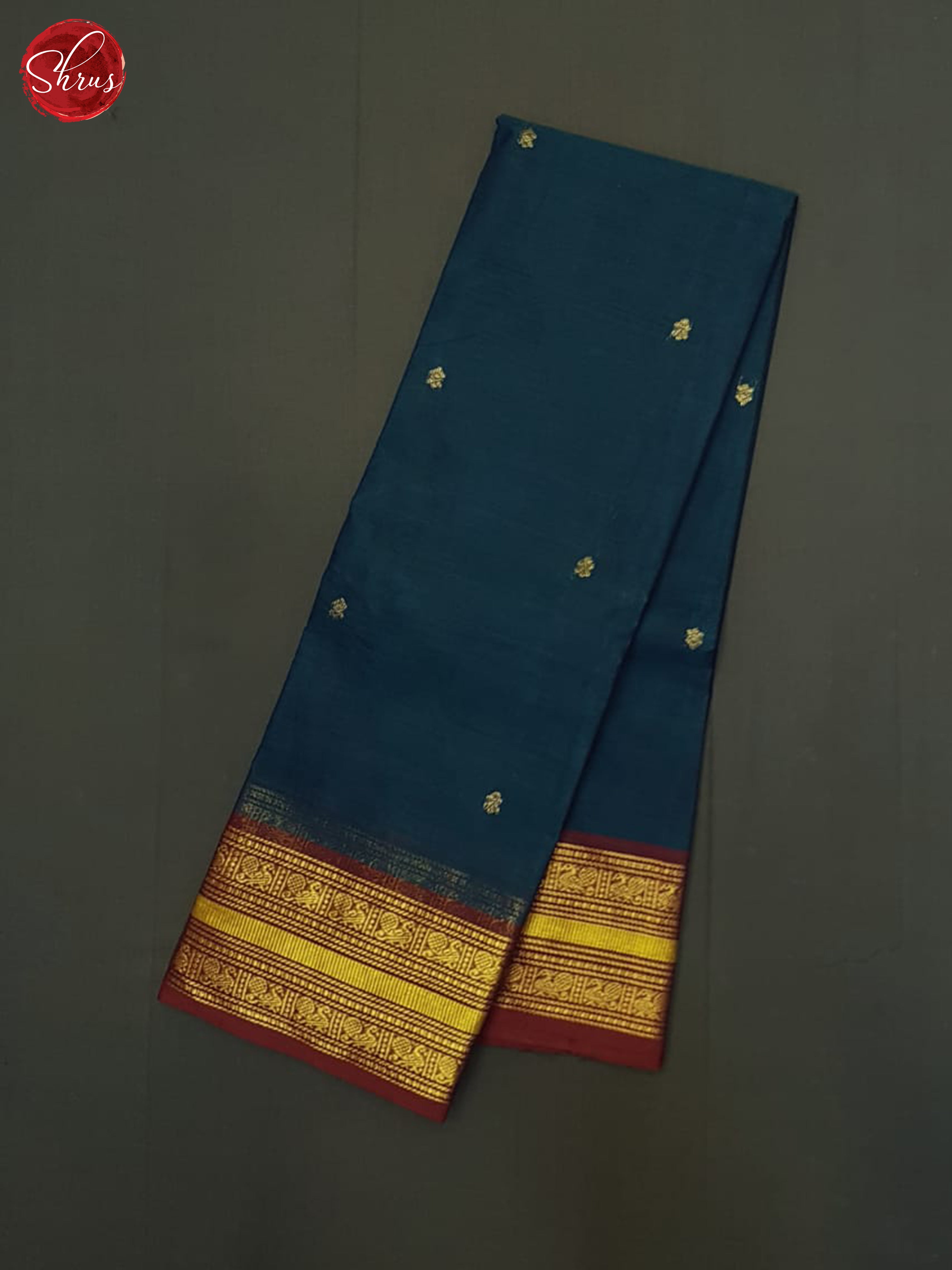 Blue & Maroon- Chettinad Cotton Saree - Shop on ShrusEternity.com