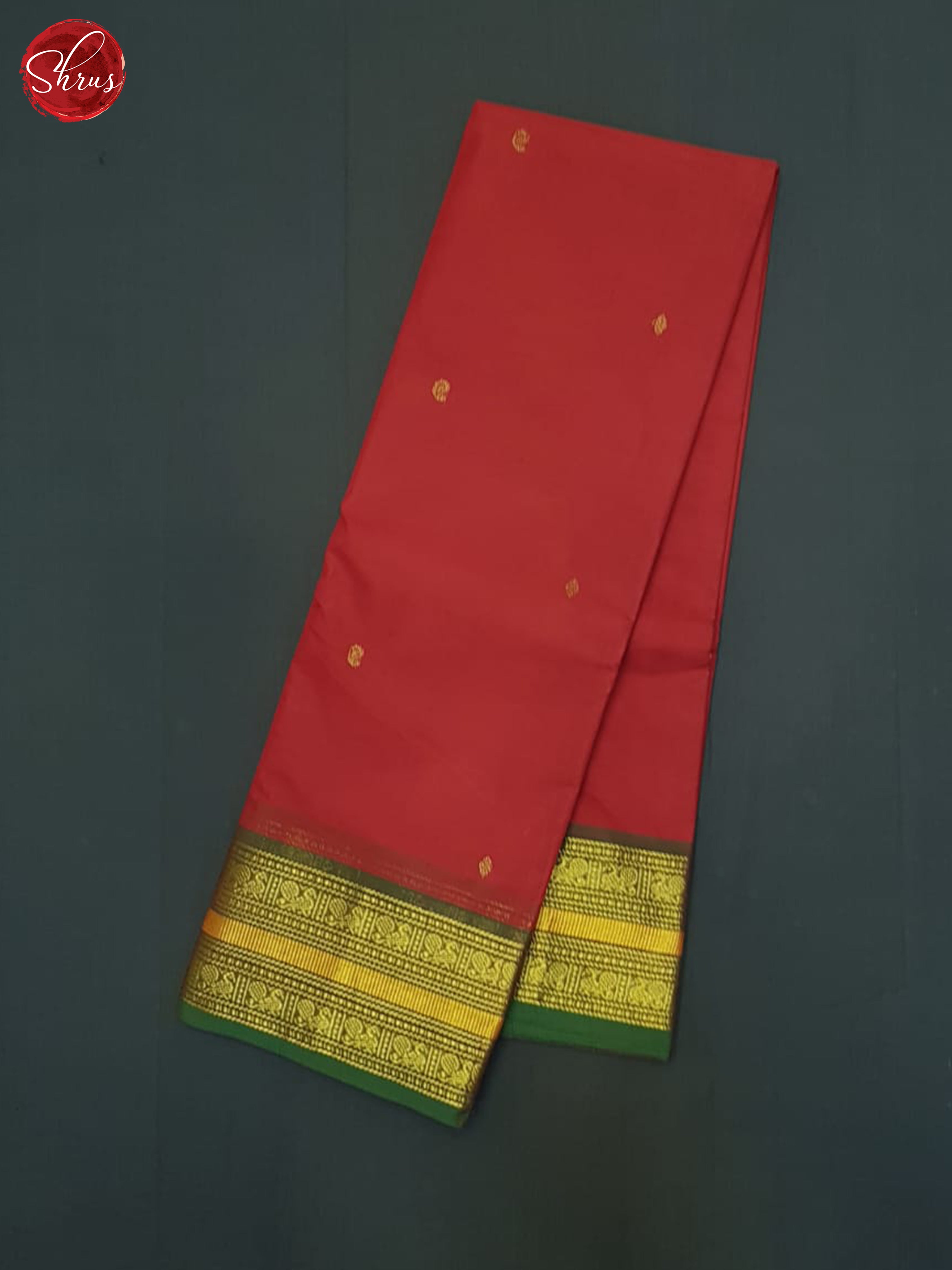 Red & Green- Chettinad Cotton Saree - Shop on ShrusEternity.com