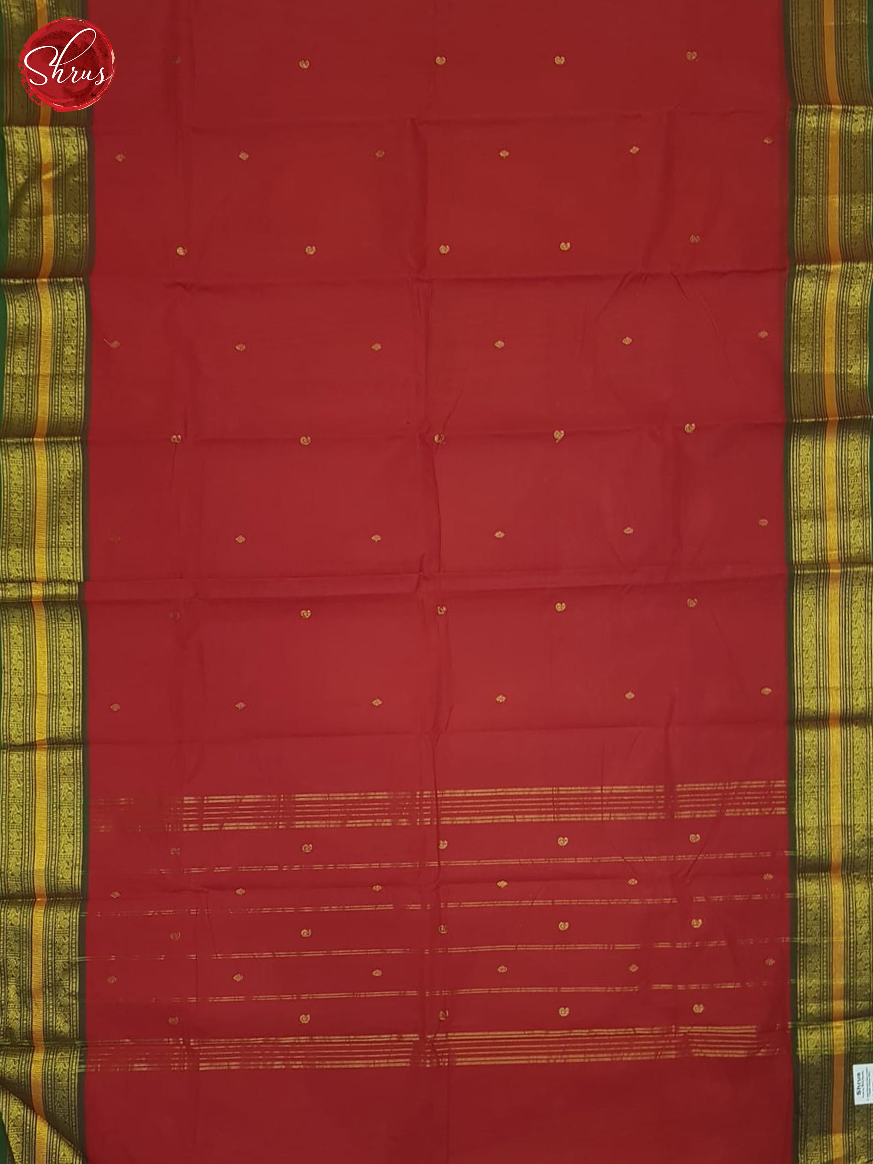 Red & Green- Chettinad Cotton Saree - Shop on ShrusEternity.com