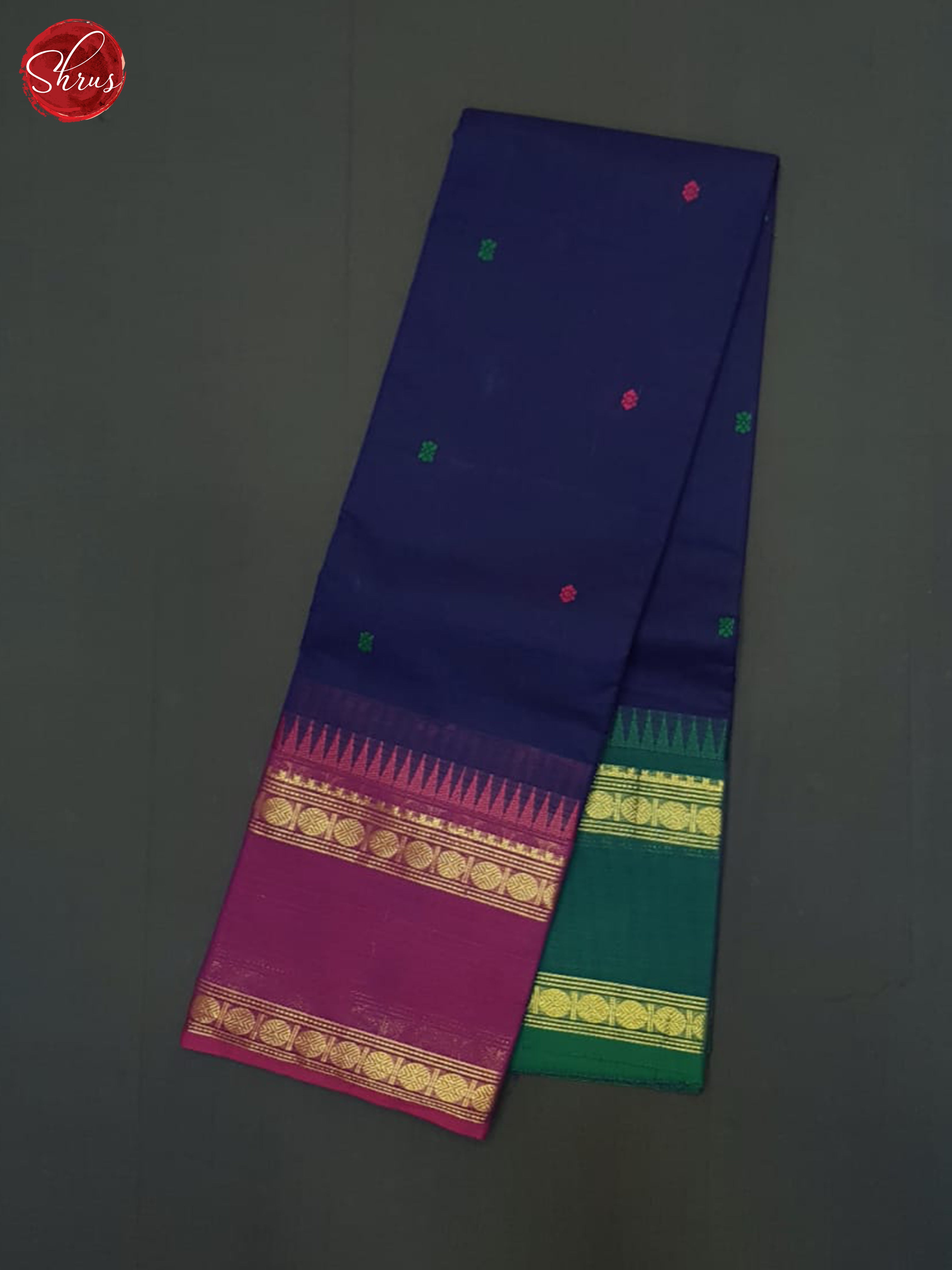 Blue & Green - Chettinad Cotton Saree - Shop on ShrusEternity.com