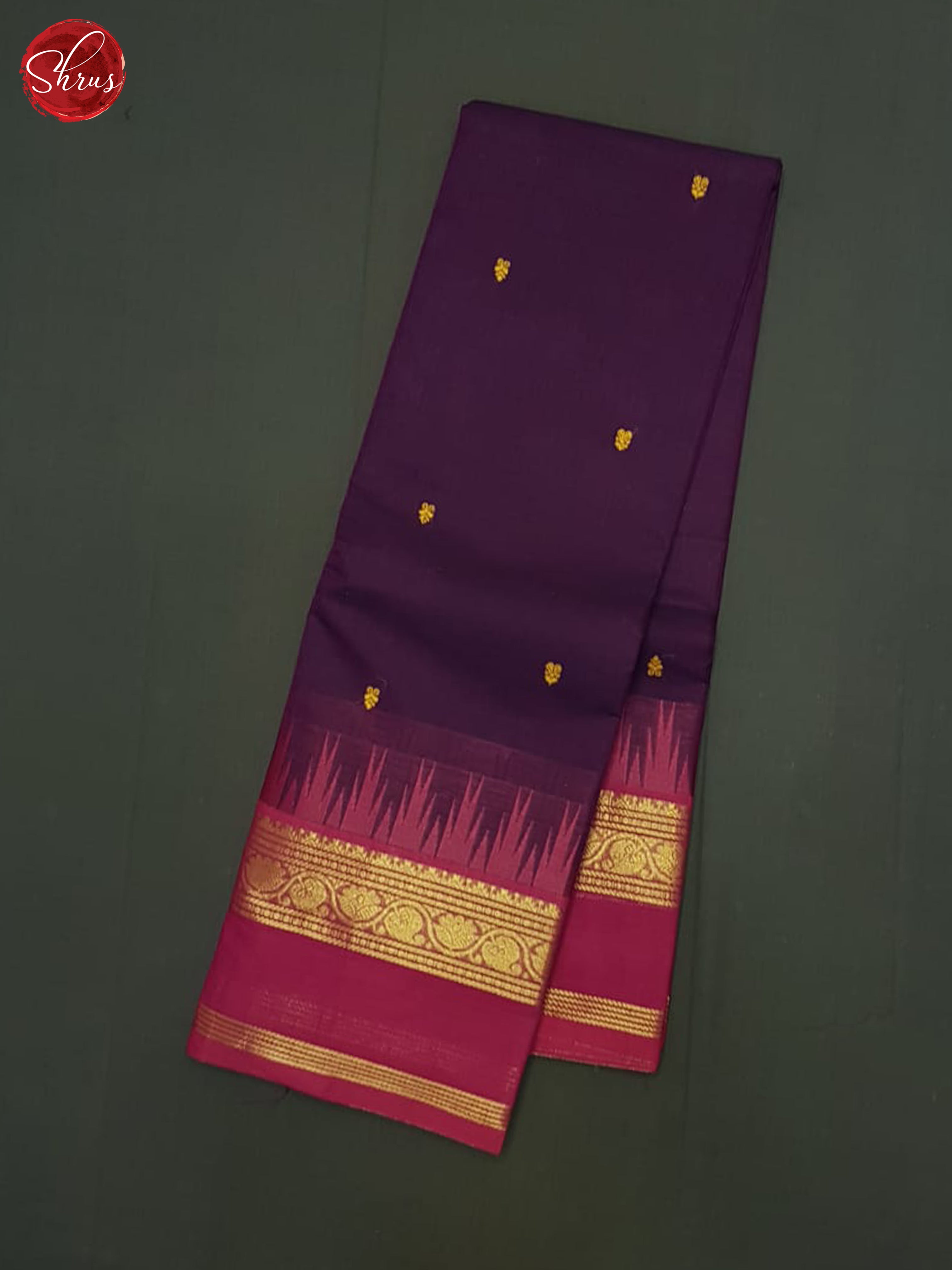 Wine & Pink  - Chettinad Cotton Saree - Shop on ShrusEternity.com