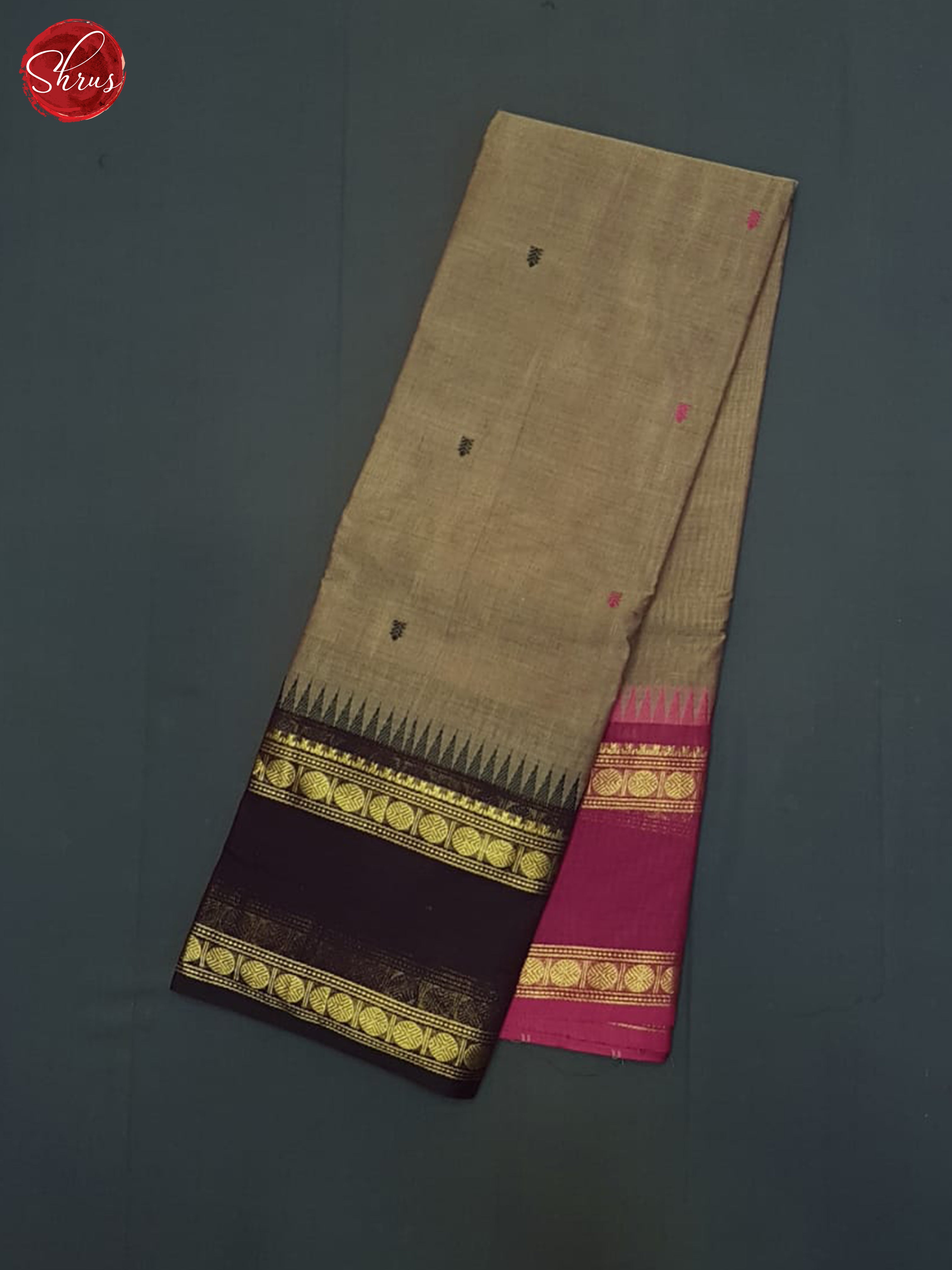 Brown & Pink - Chettinad Cotton Saree - Shop on ShrusEternity.com