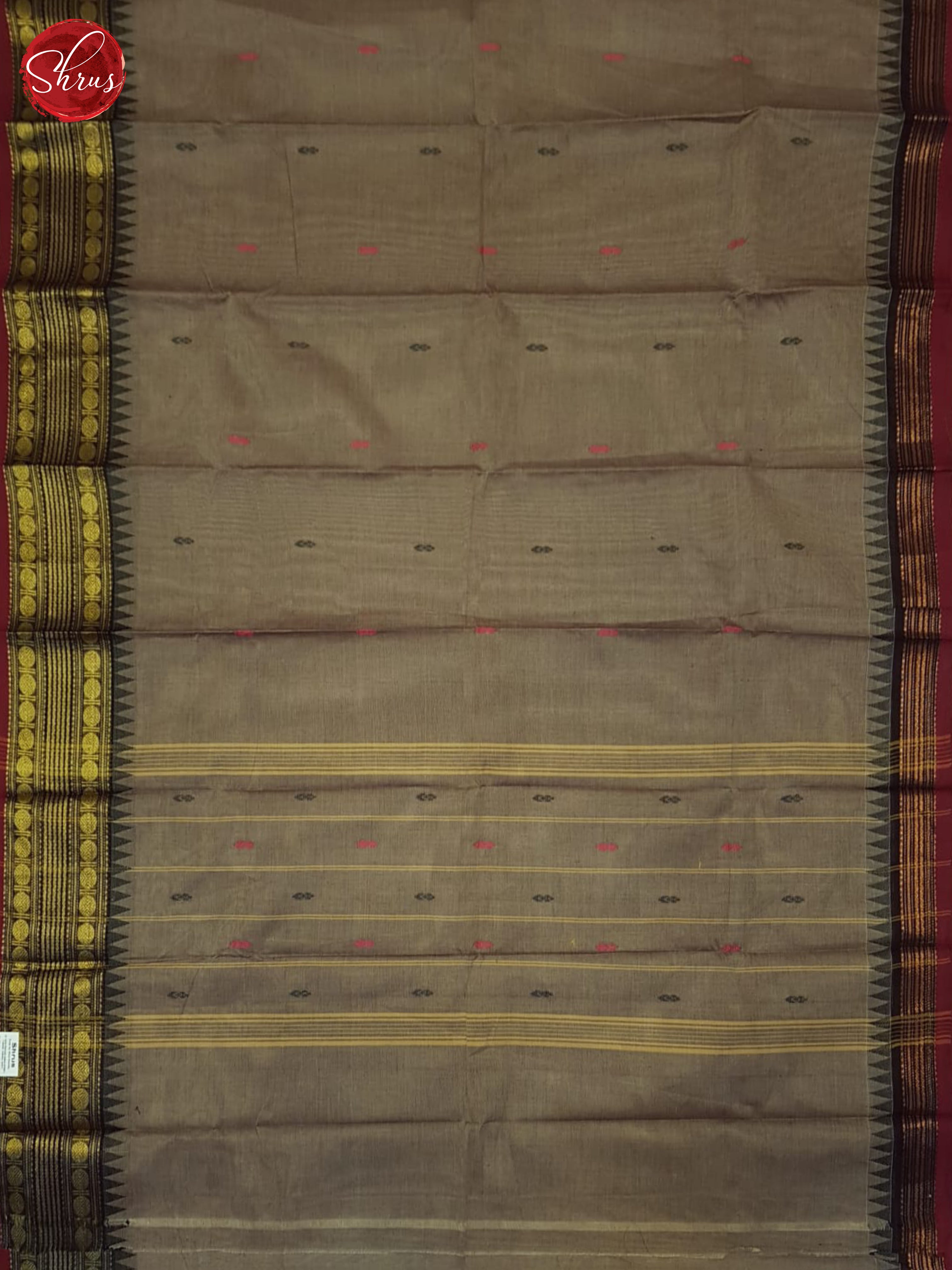 Brown & Maroon - Chettinad Cotton Saree - Shop on ShrusEternity.com