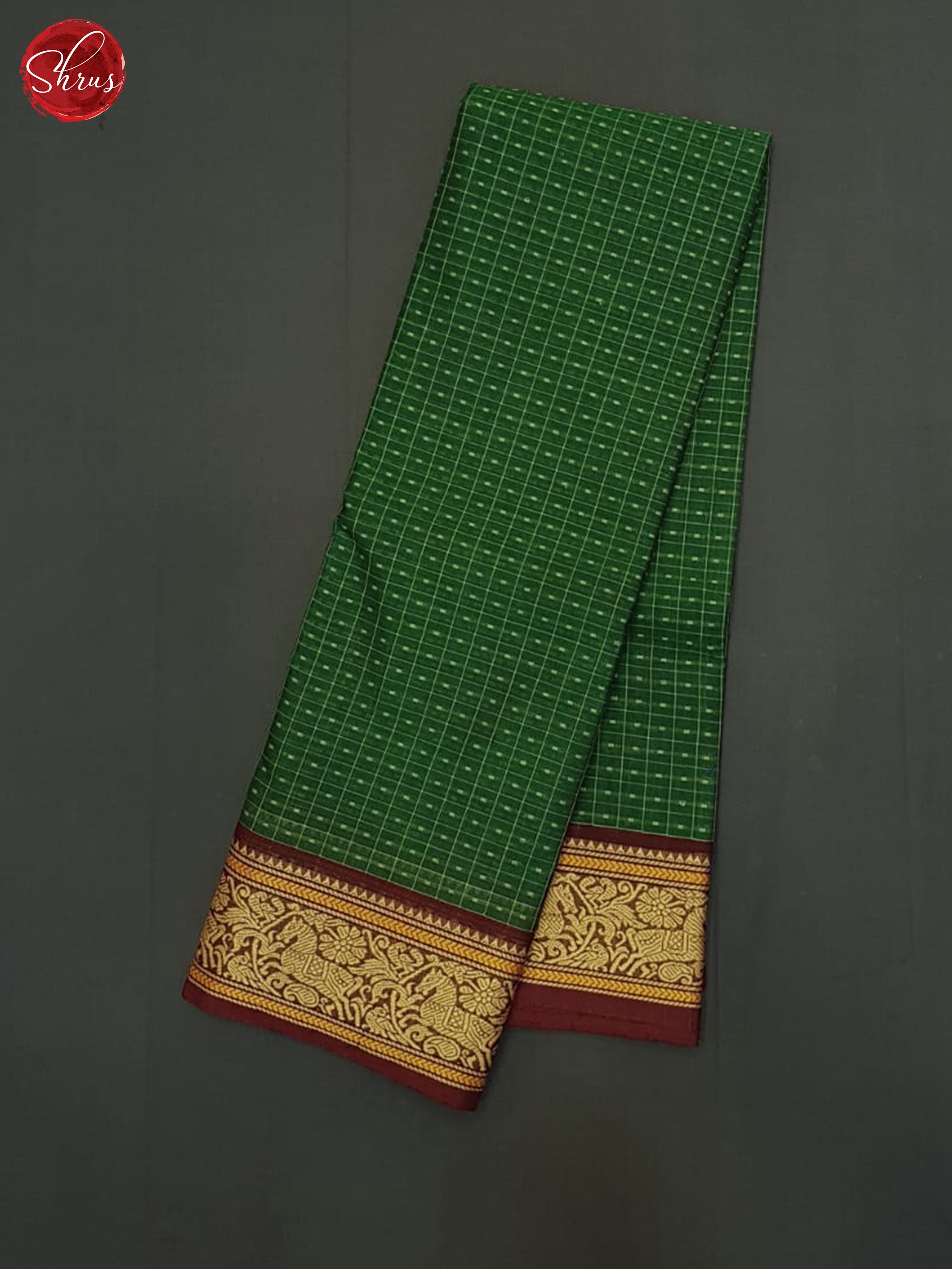 Green & Arakku Maroon - Chettinad Cotton Saree - Shop on ShrusEternity.com