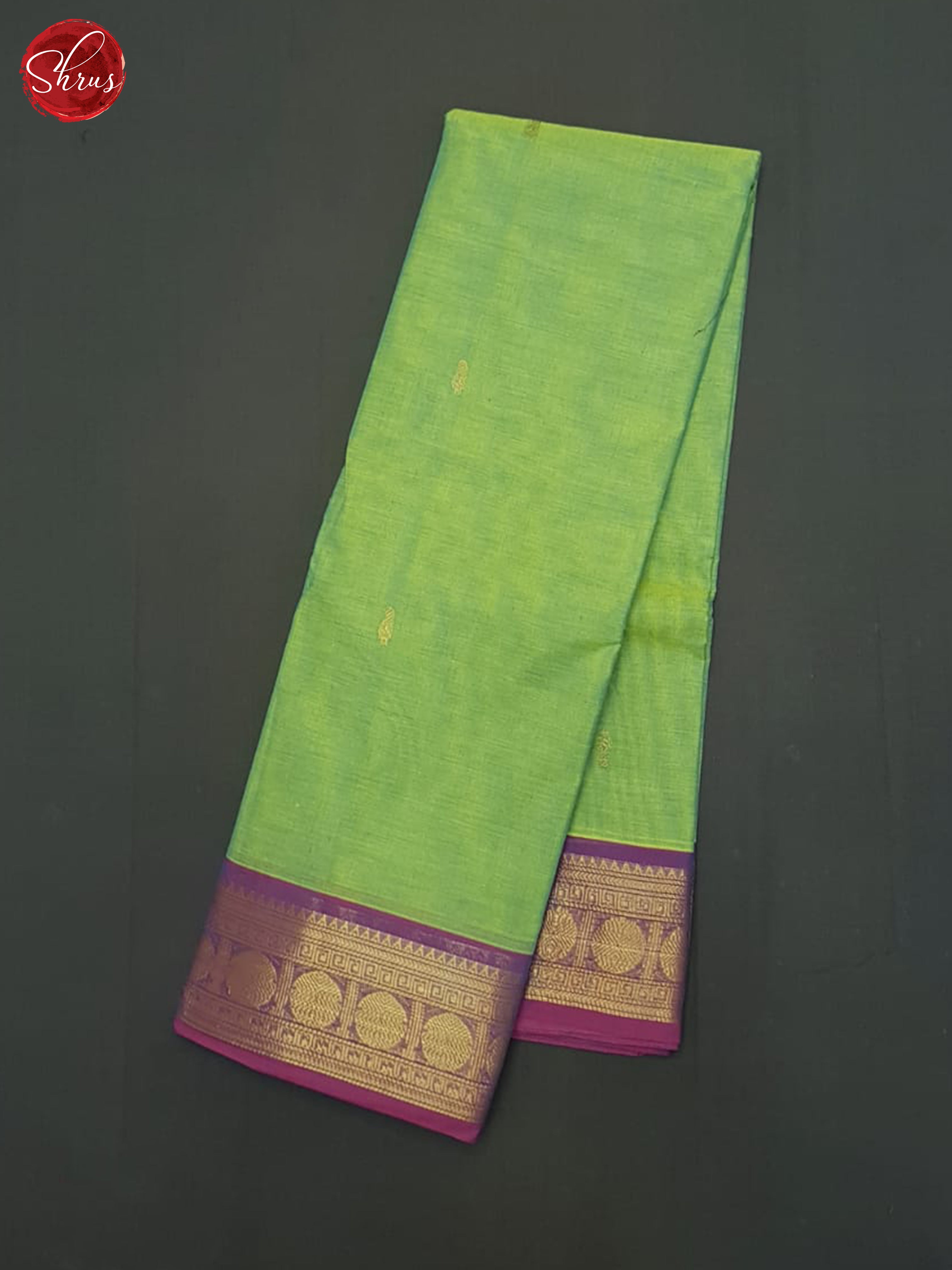 Green & Purple- Kanchi Cotton Saree - Shop on ShrusEternity.com