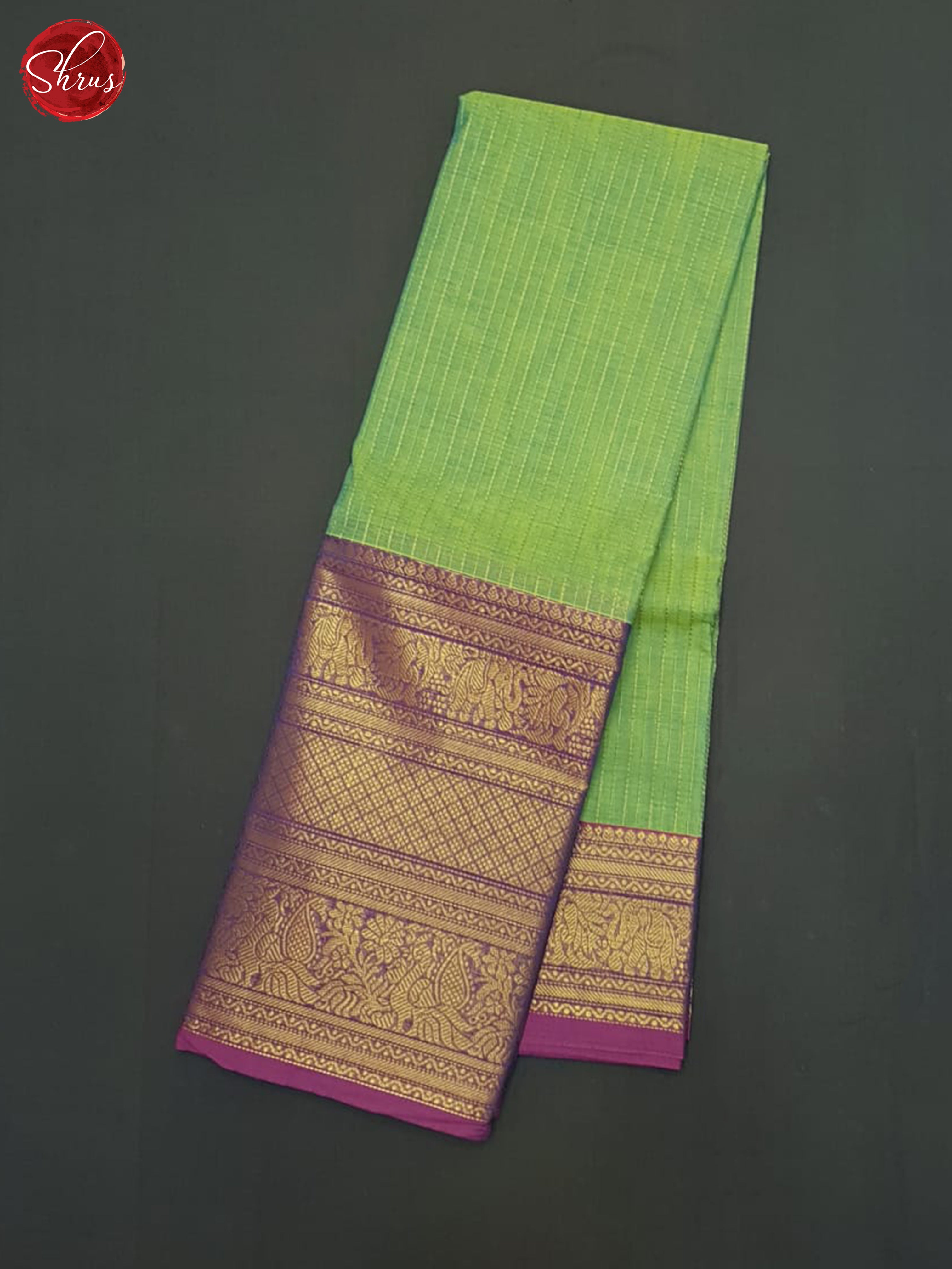 Green & Purple - Kanchi Cotton Saree - Shop on ShrusEternity.com