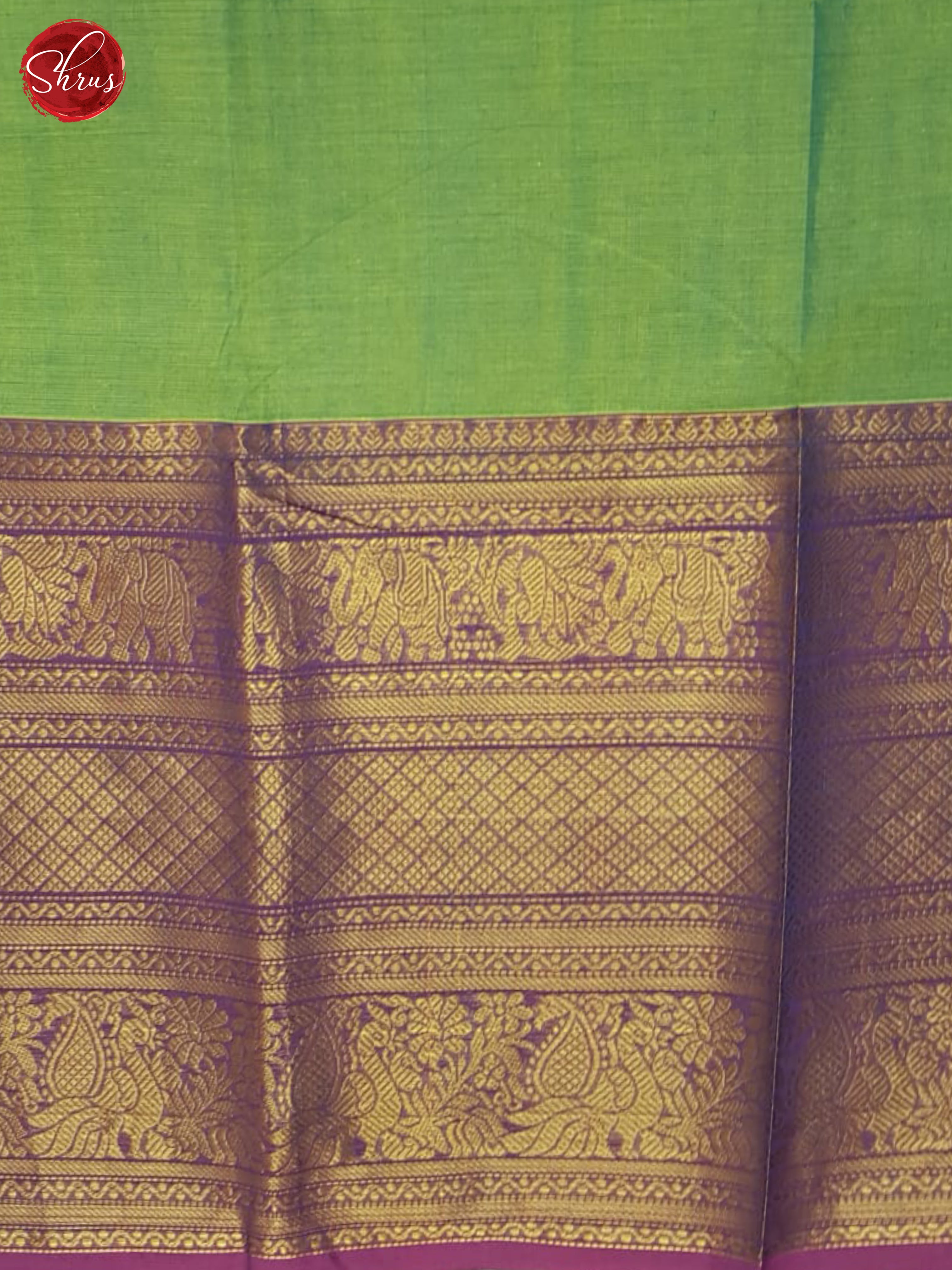 Green & Purple - Kanchi Cotton Saree - Shop on ShrusEternity.com