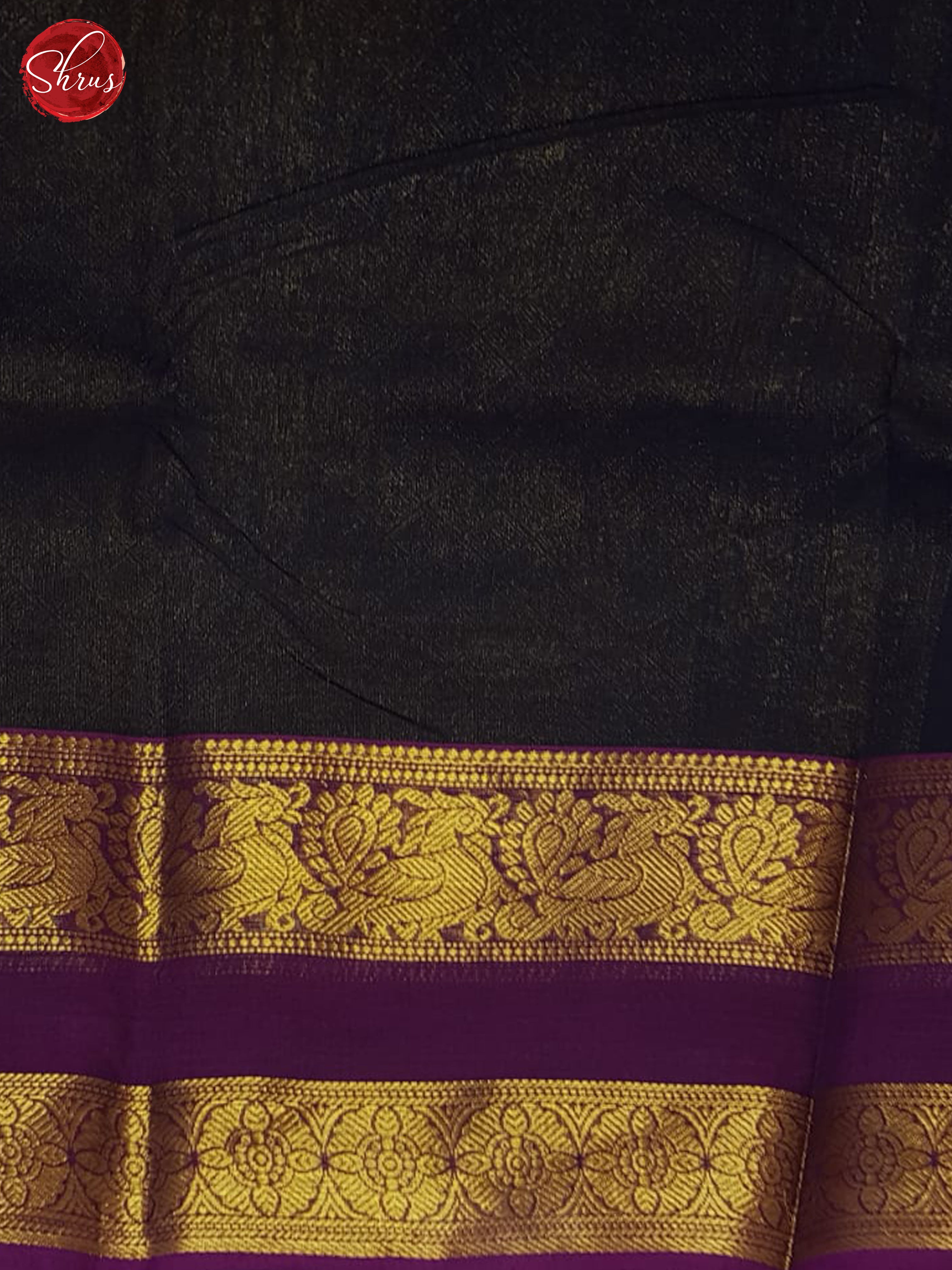 Blue & Wine - Kanchi Cotton Saree - Shop on ShrusEternity.com