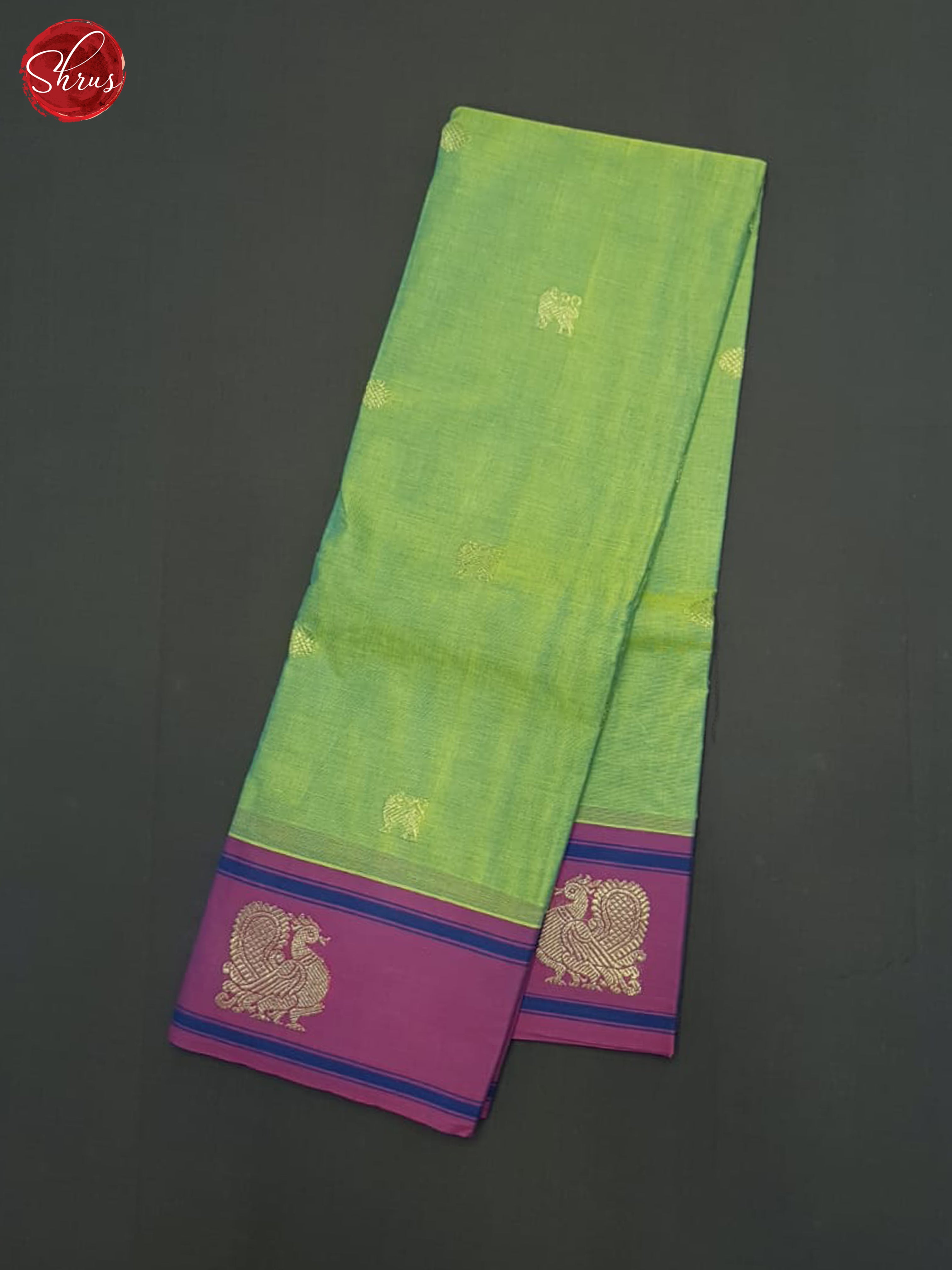 Green & Purple - Kanchi Cotton Saree - Shop on ShrusEternity.com