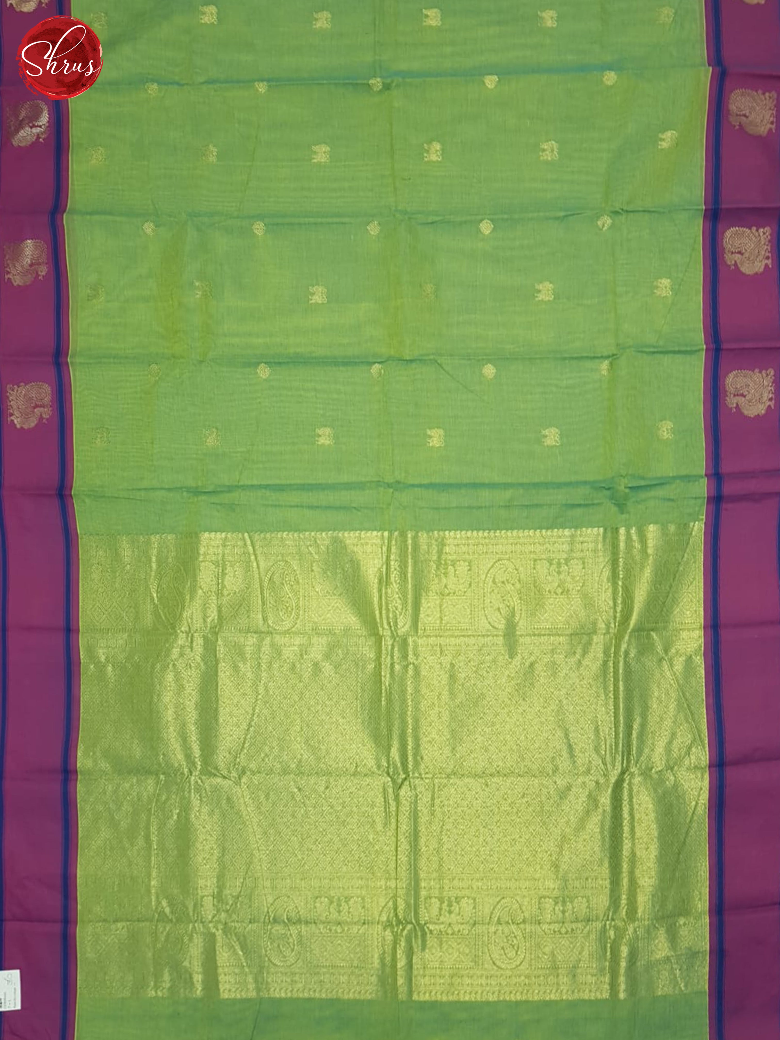 Green & Purple - Kanchi Cotton Saree - Shop on ShrusEternity.com