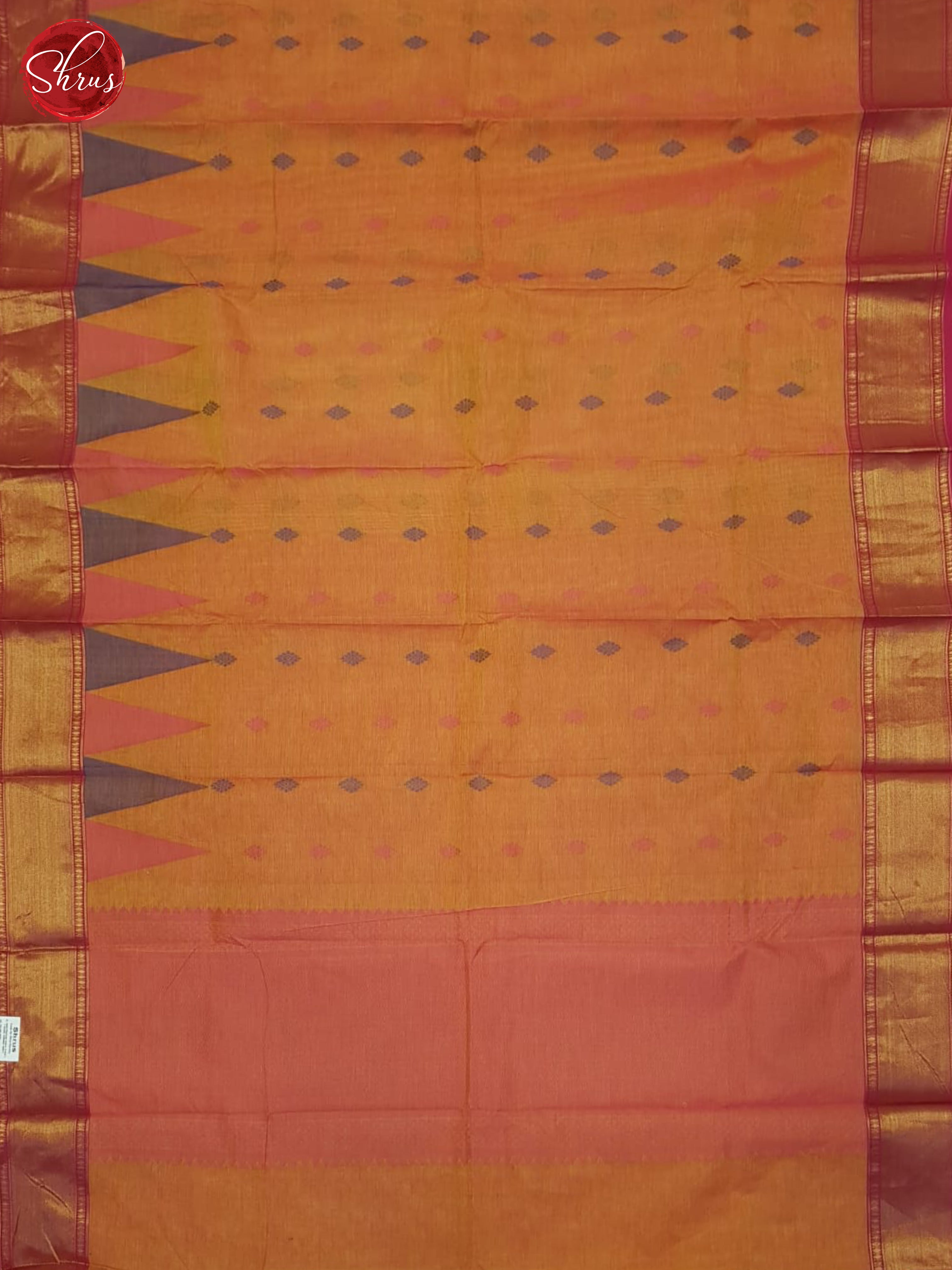 Orange & Pink- Chettinad Cotton Saree - Shop on ShrusEternity.com