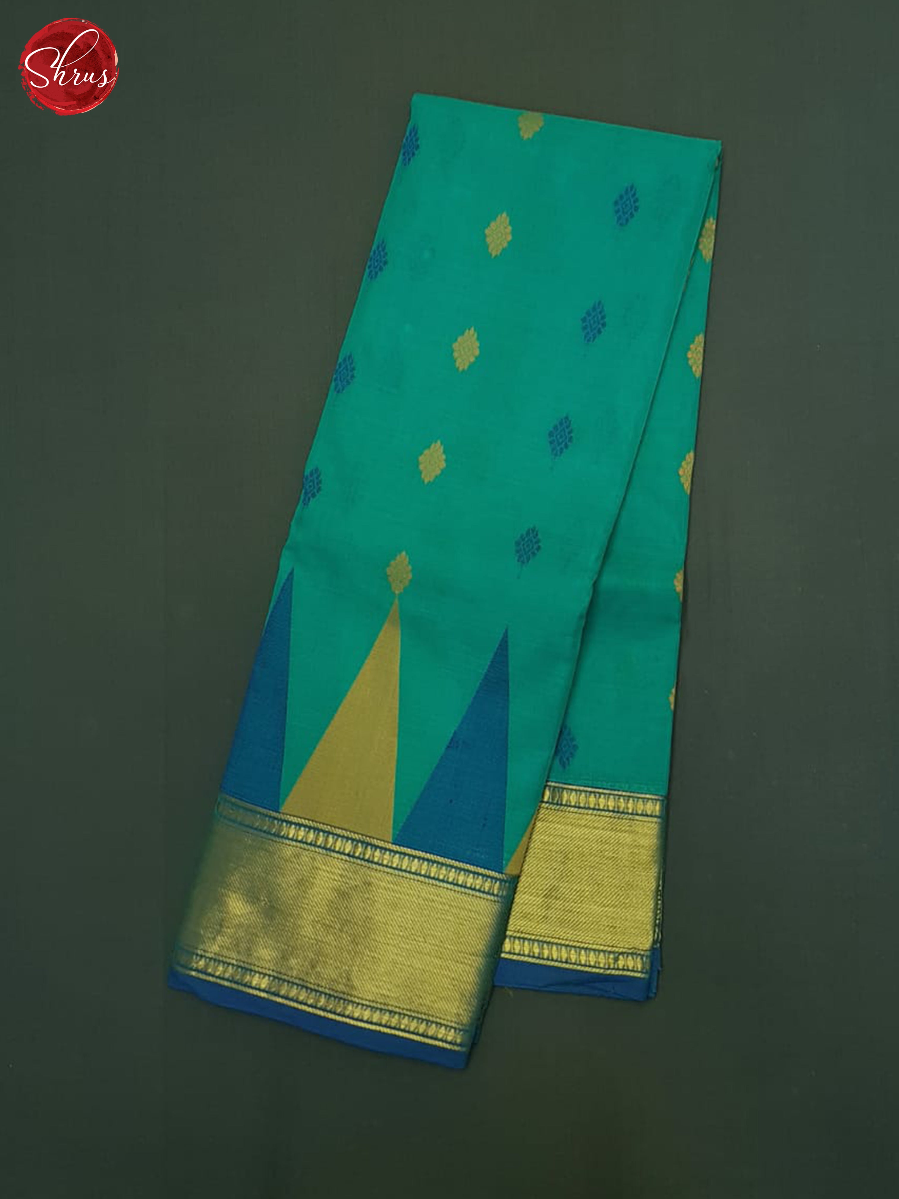 Green & Blue - Kanchi Cotton Saree - Shop on ShrusEternity.com