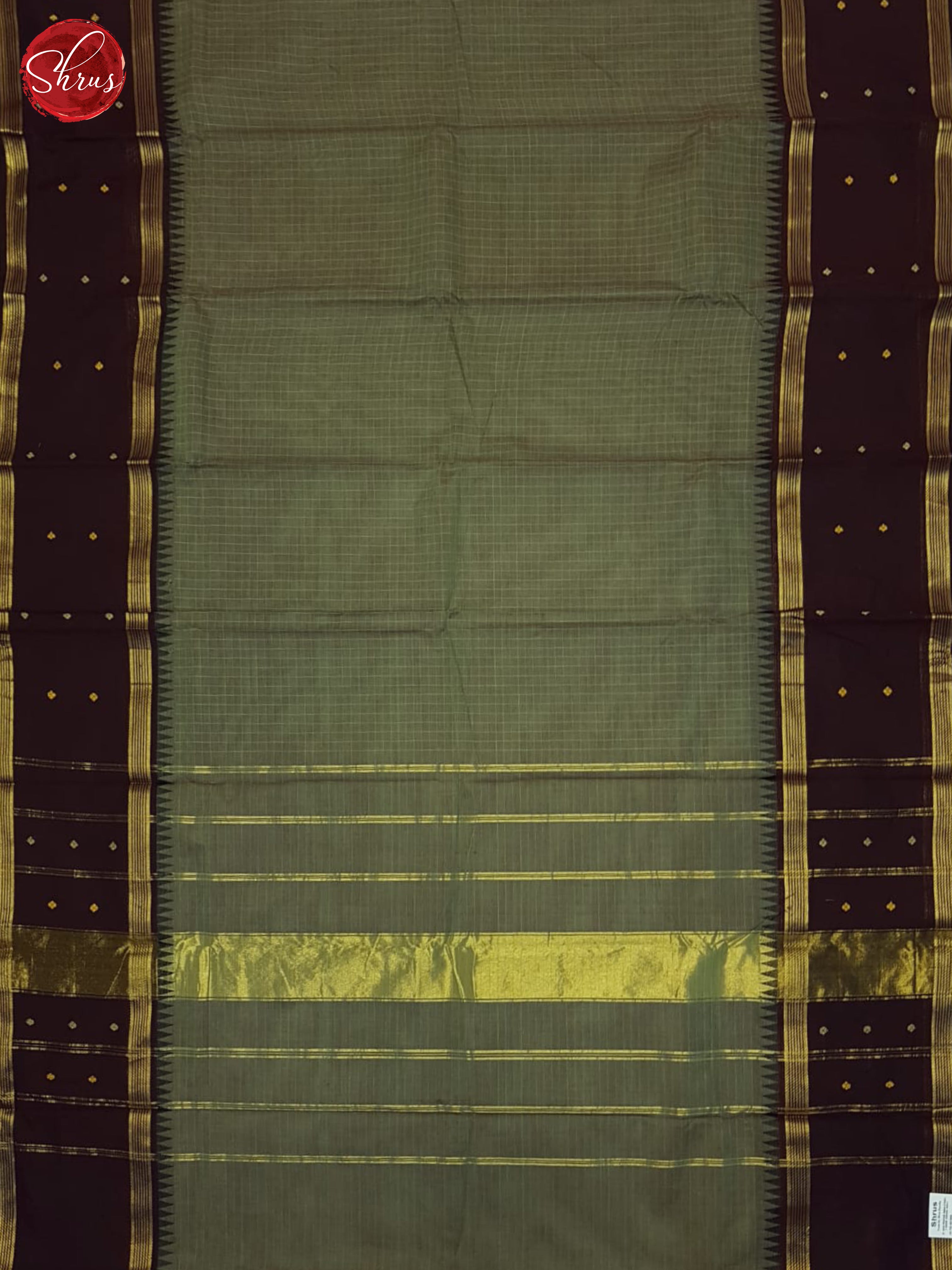 Grey & Brown- Chettinad Cotton Saree - Shop on ShrusEternity.com