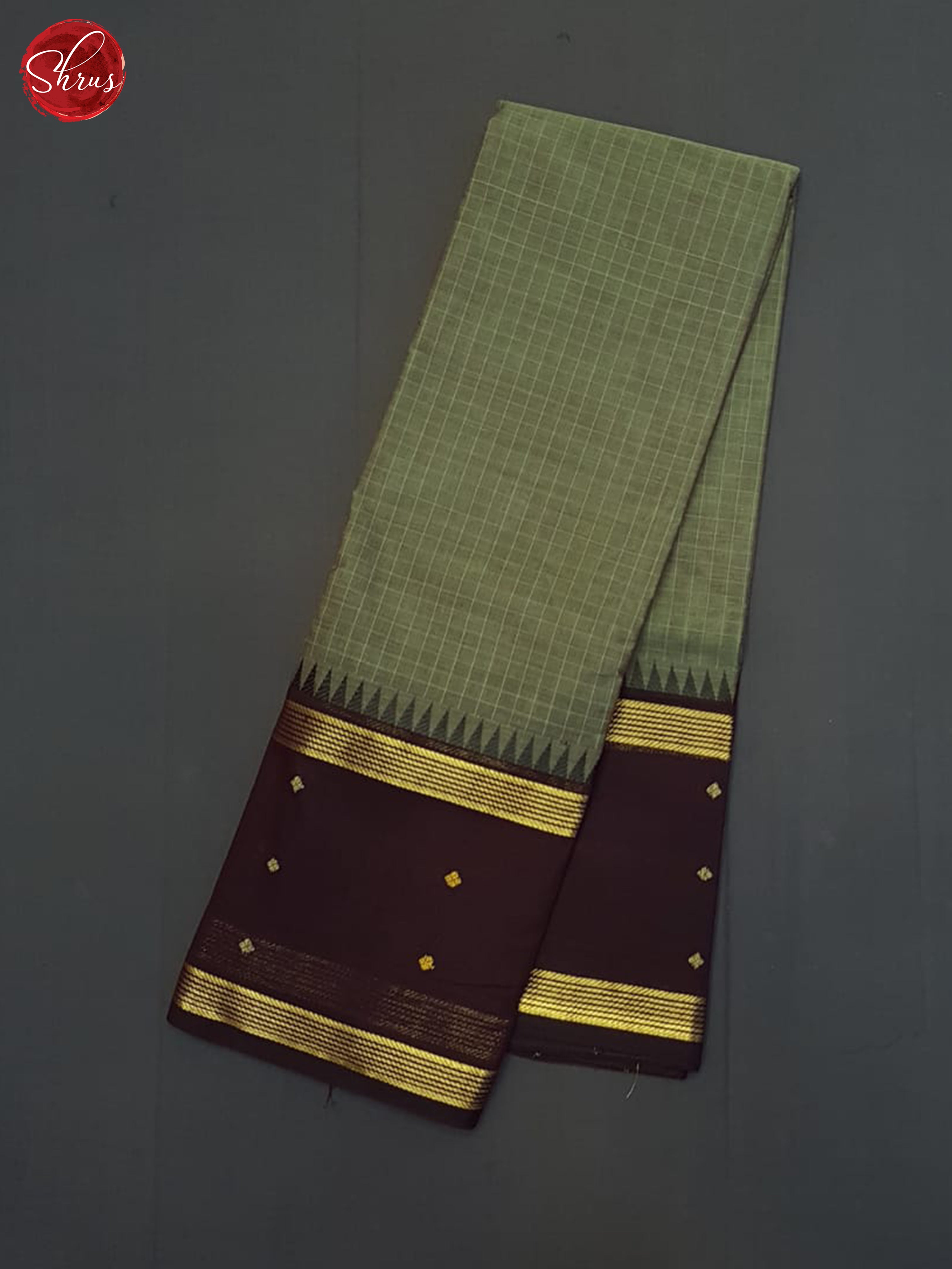 Grey & Brown- Chettinad Cotton Saree - Shop on ShrusEternity.com