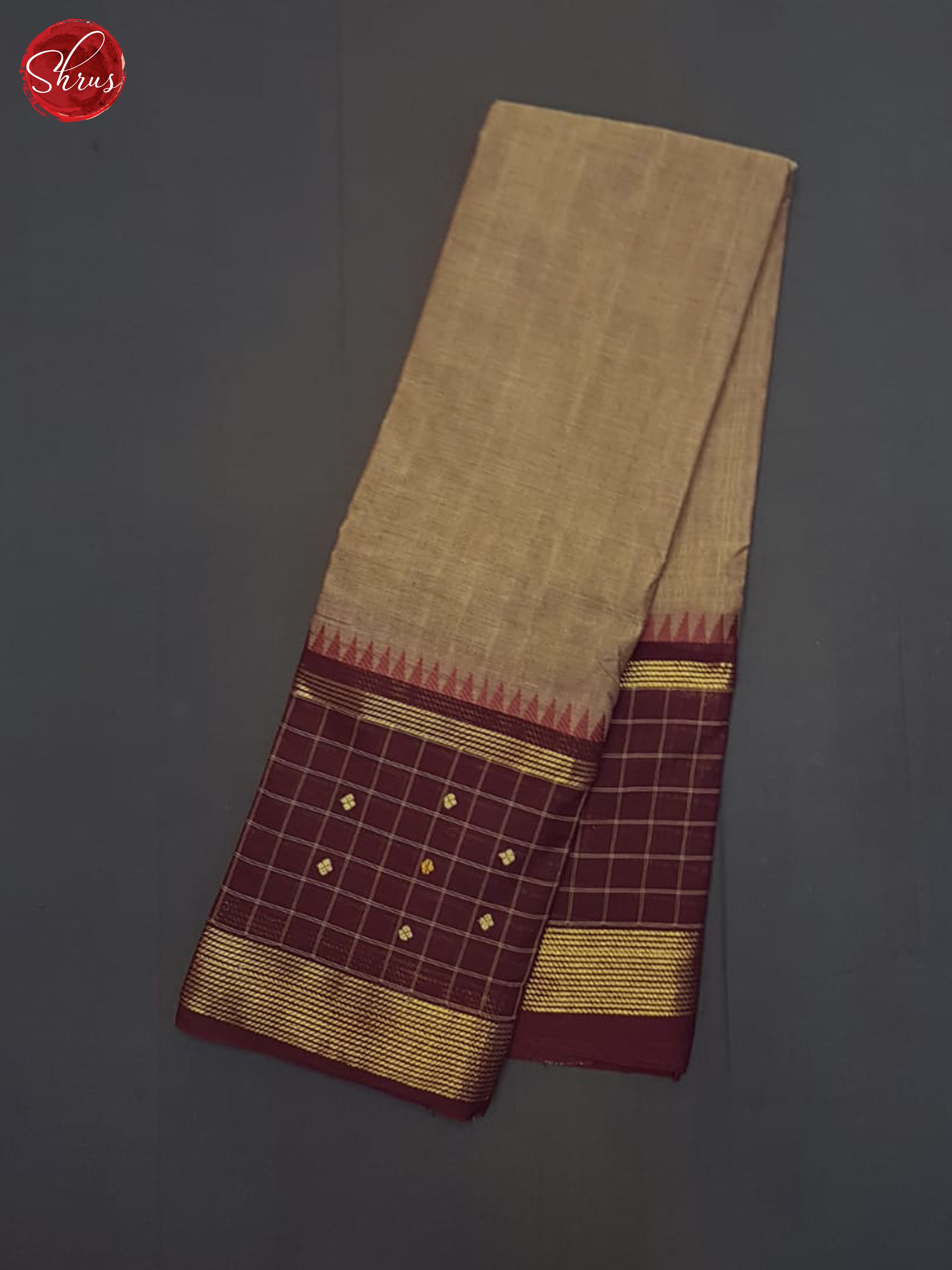 Brown & Maroon  - Chettinad Cotton Saree - Shop on ShrusEternity.com