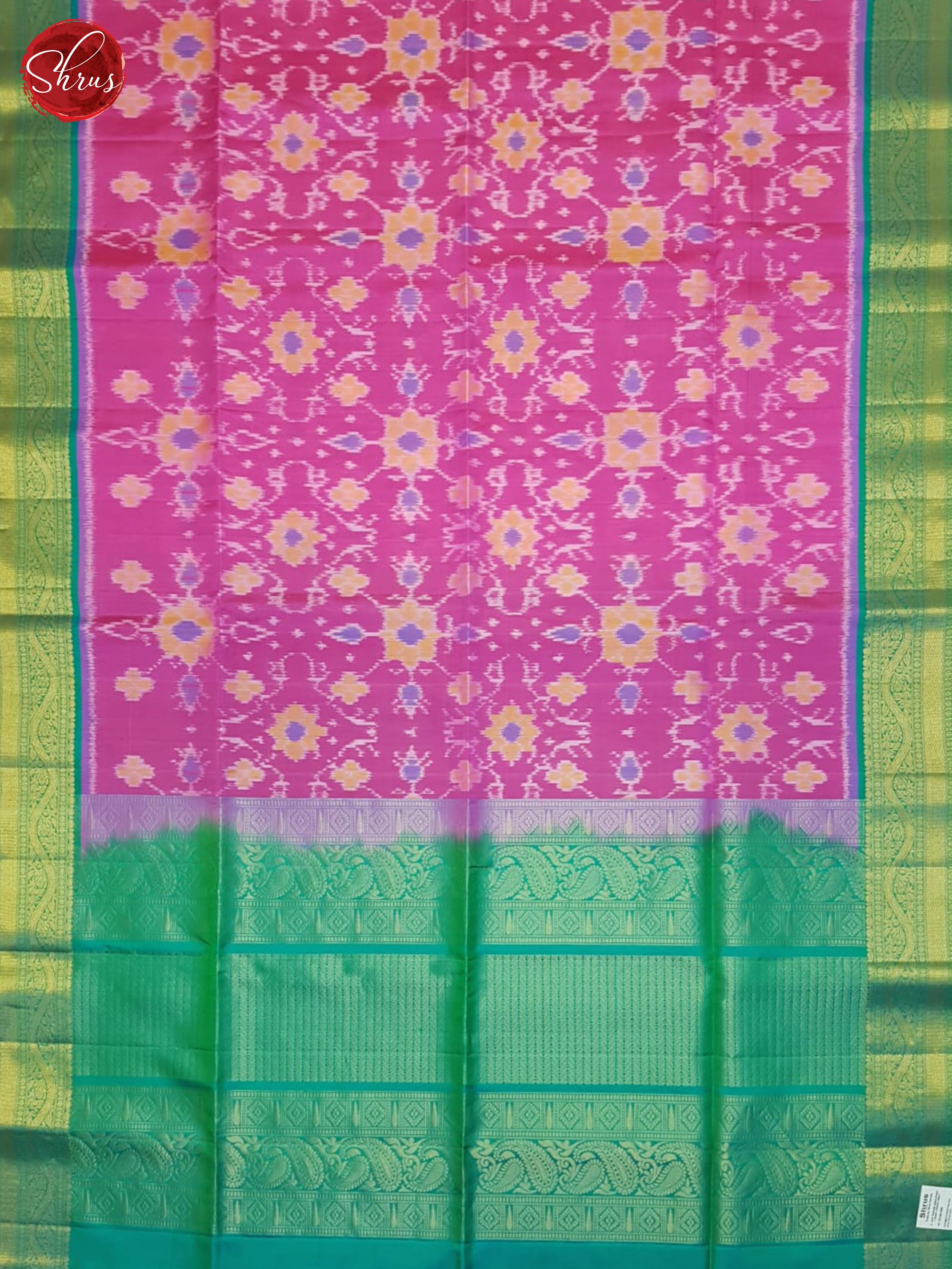 Pink & Green- Soft silk Saree