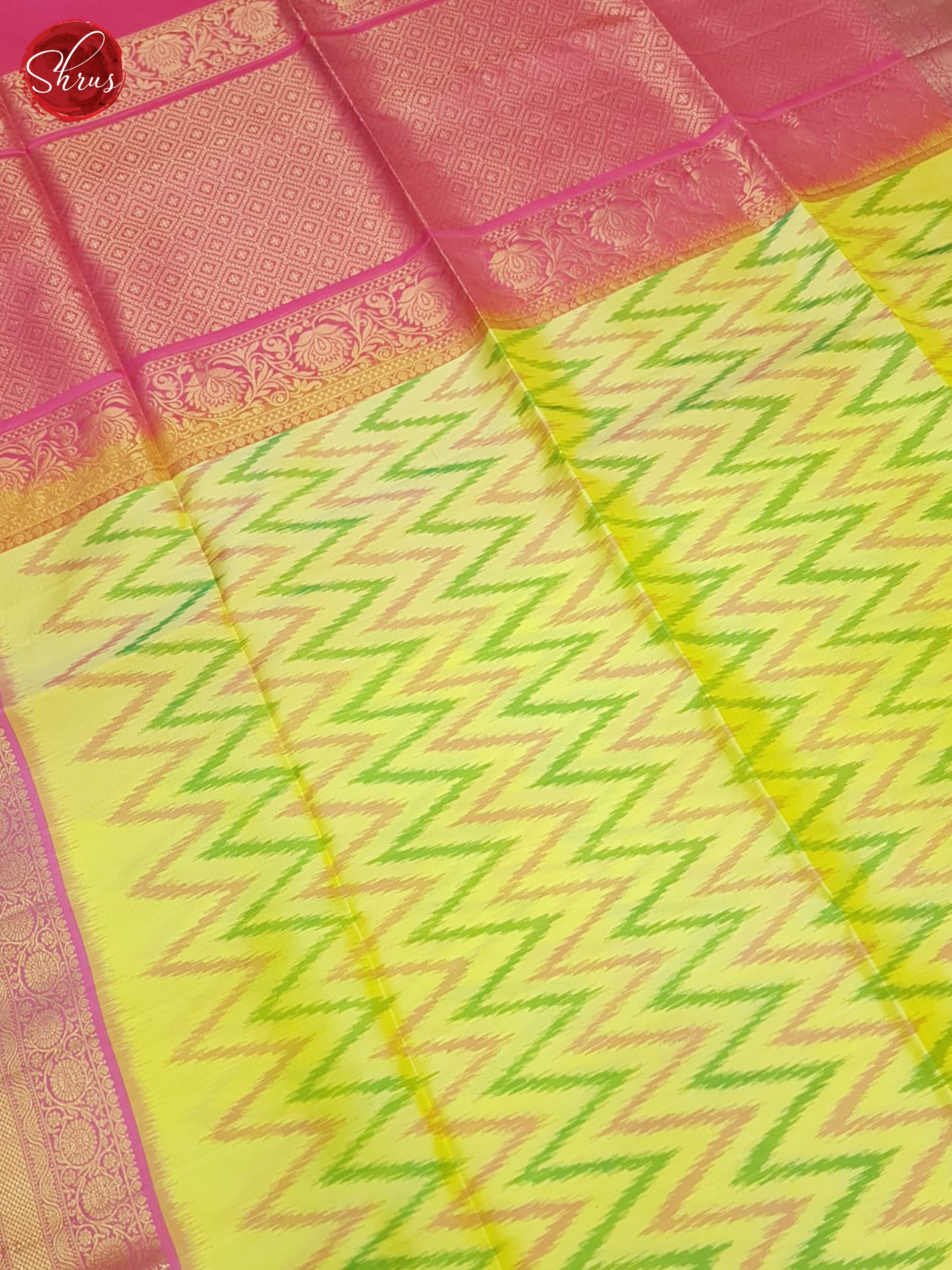 Yellow & Pink - Soft Silk Saree - Shop on ShrusEternity.com