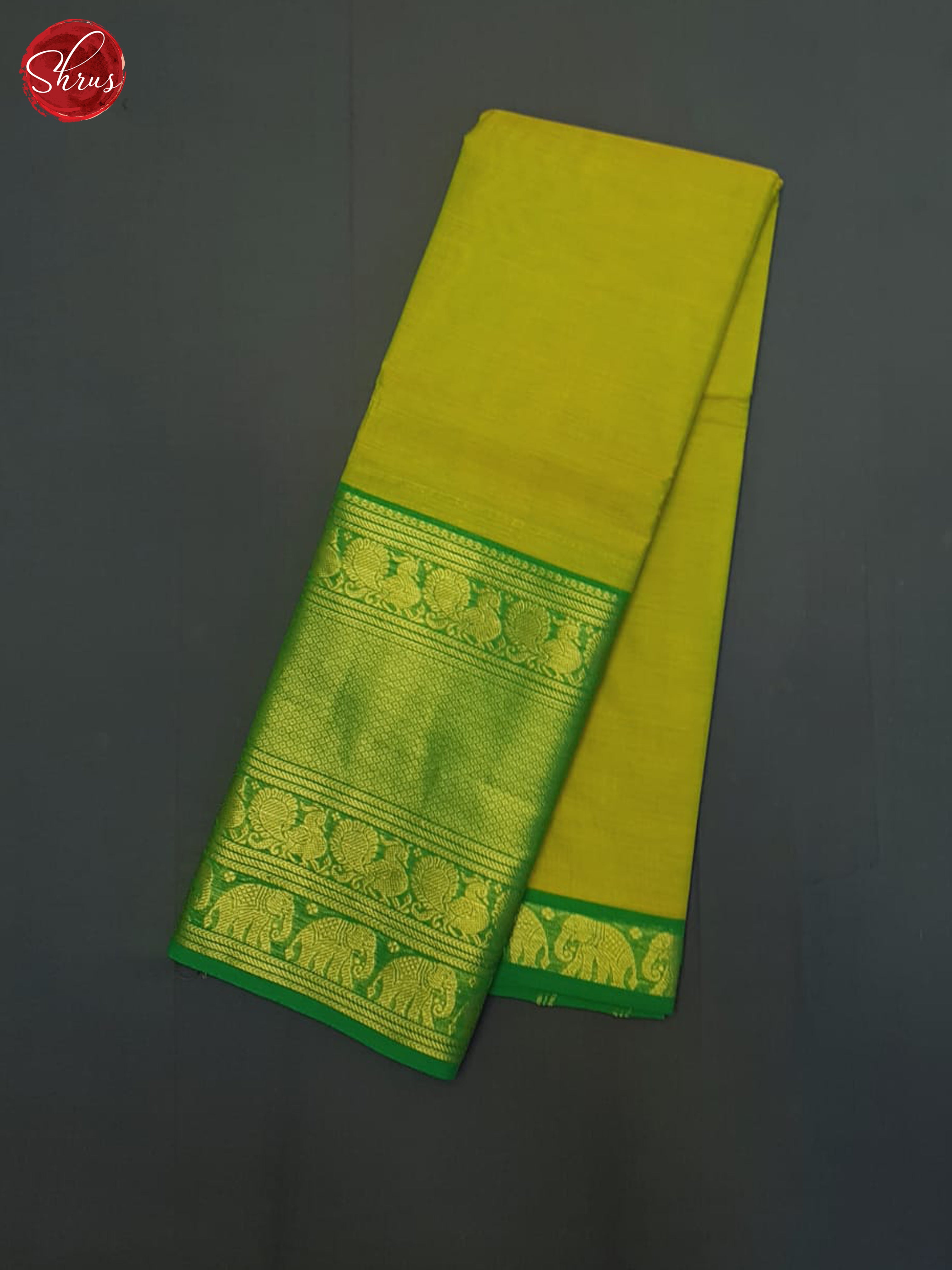 Lime Green & Green- Chettinad Cotton Saree - Shop on ShrusEternity.com