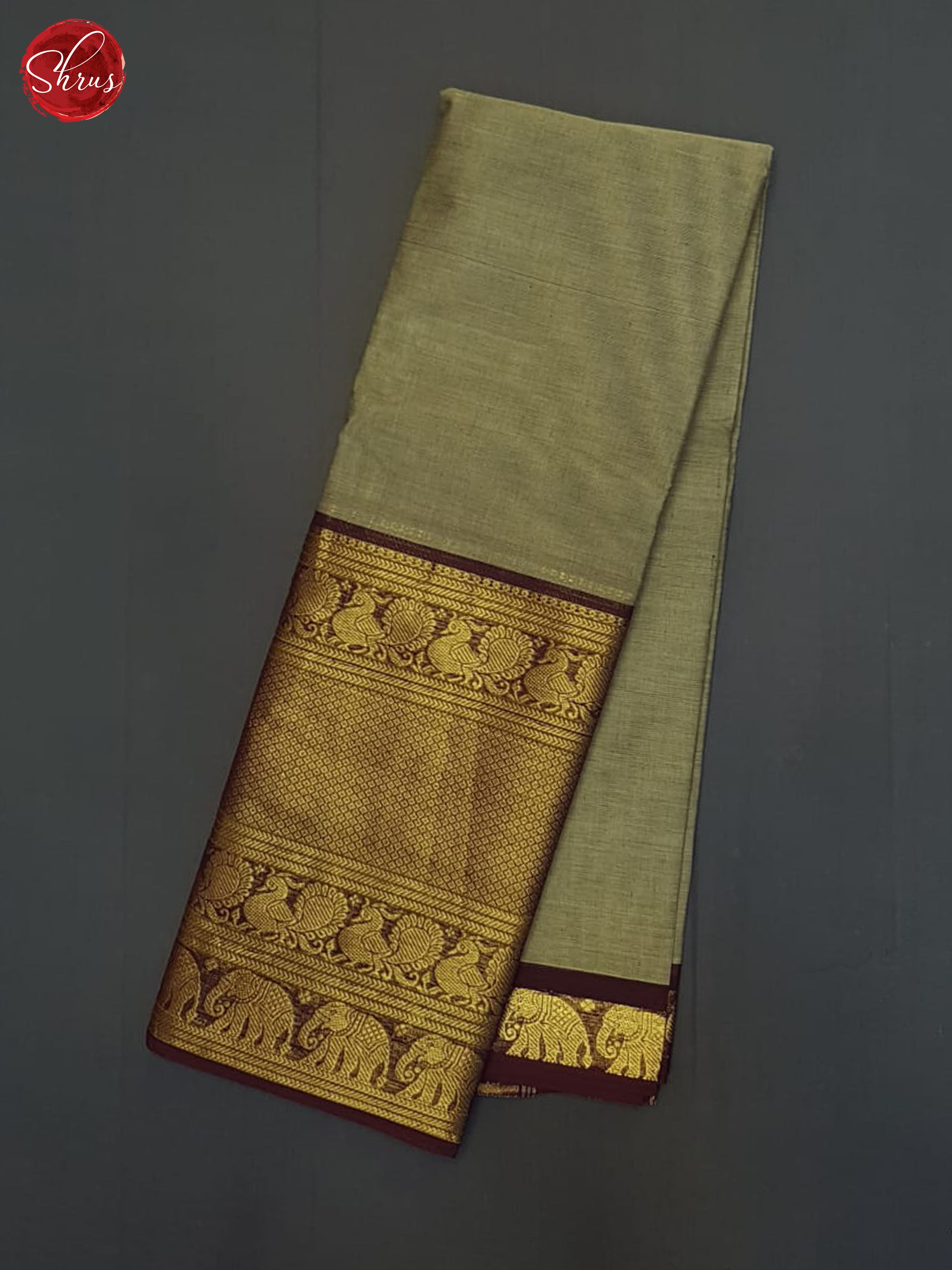 Grey & Brown - Chettinad Cotton Saree - Shop on ShrusEternity.com