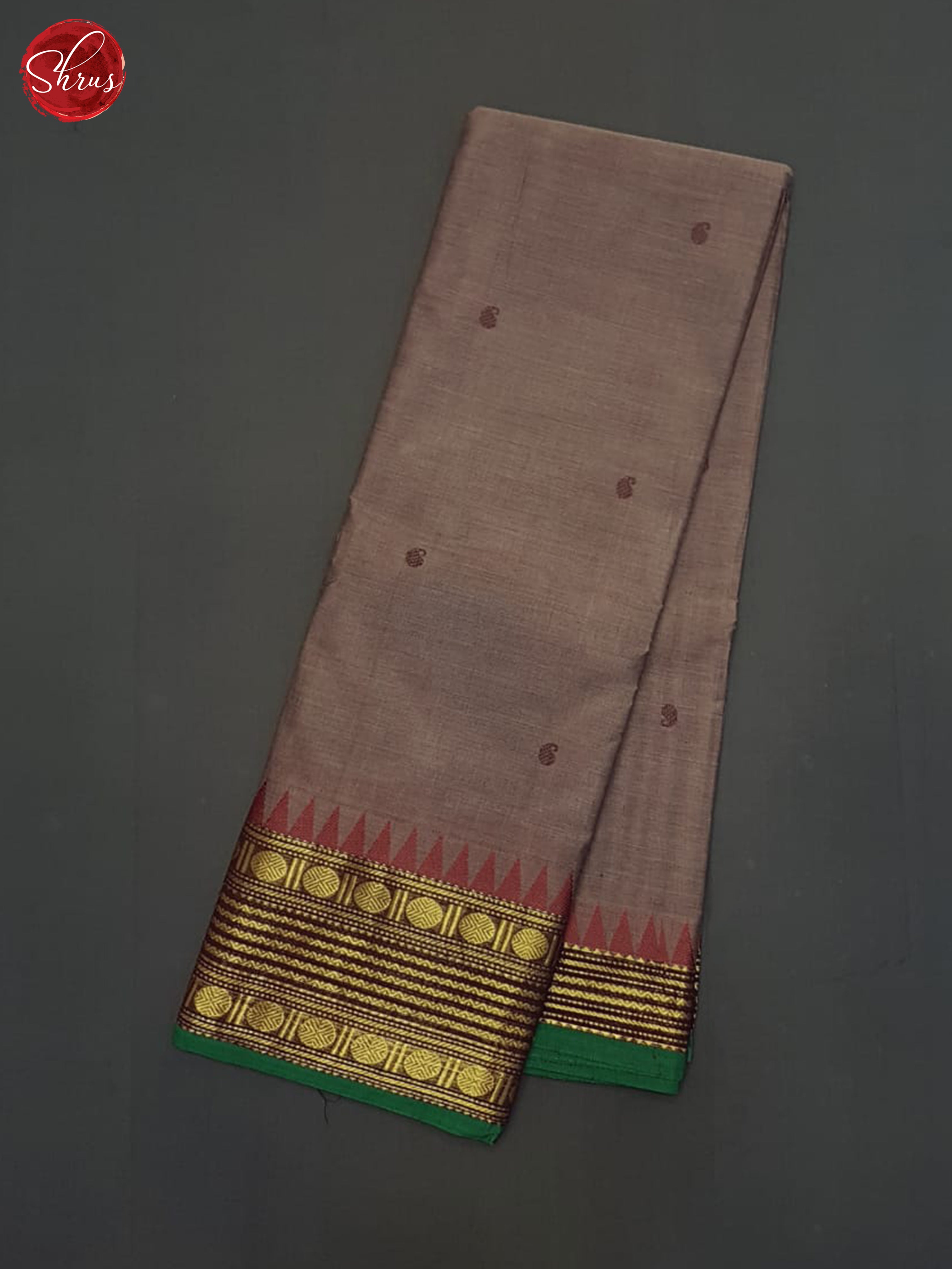 Dusty Lavender  & Green- Chettinad Cotton Saree - Shop on ShrusEternity.com