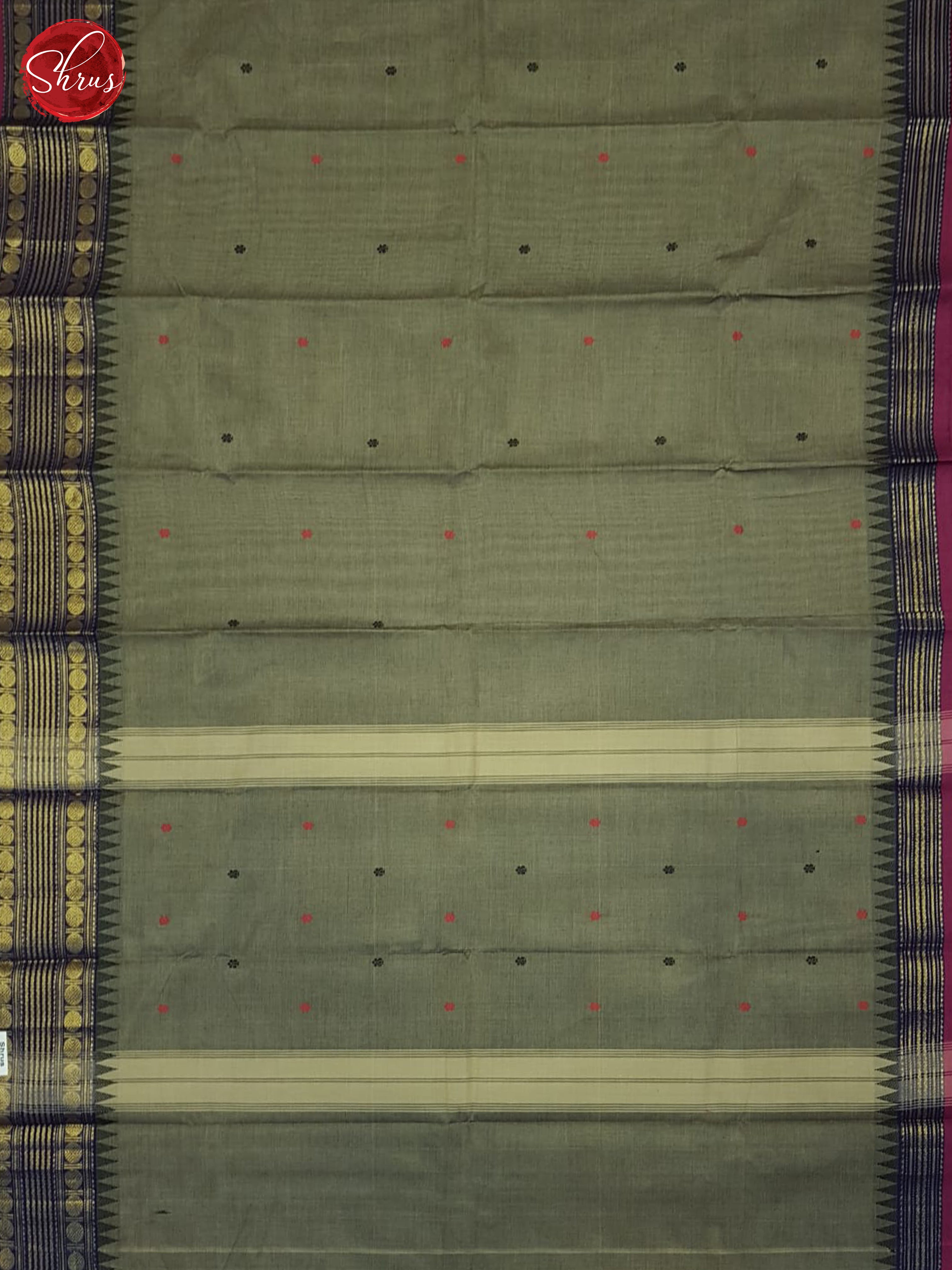 Grey & Wine - Chettinad Cotton Saree - Shop on ShrusEternity.com