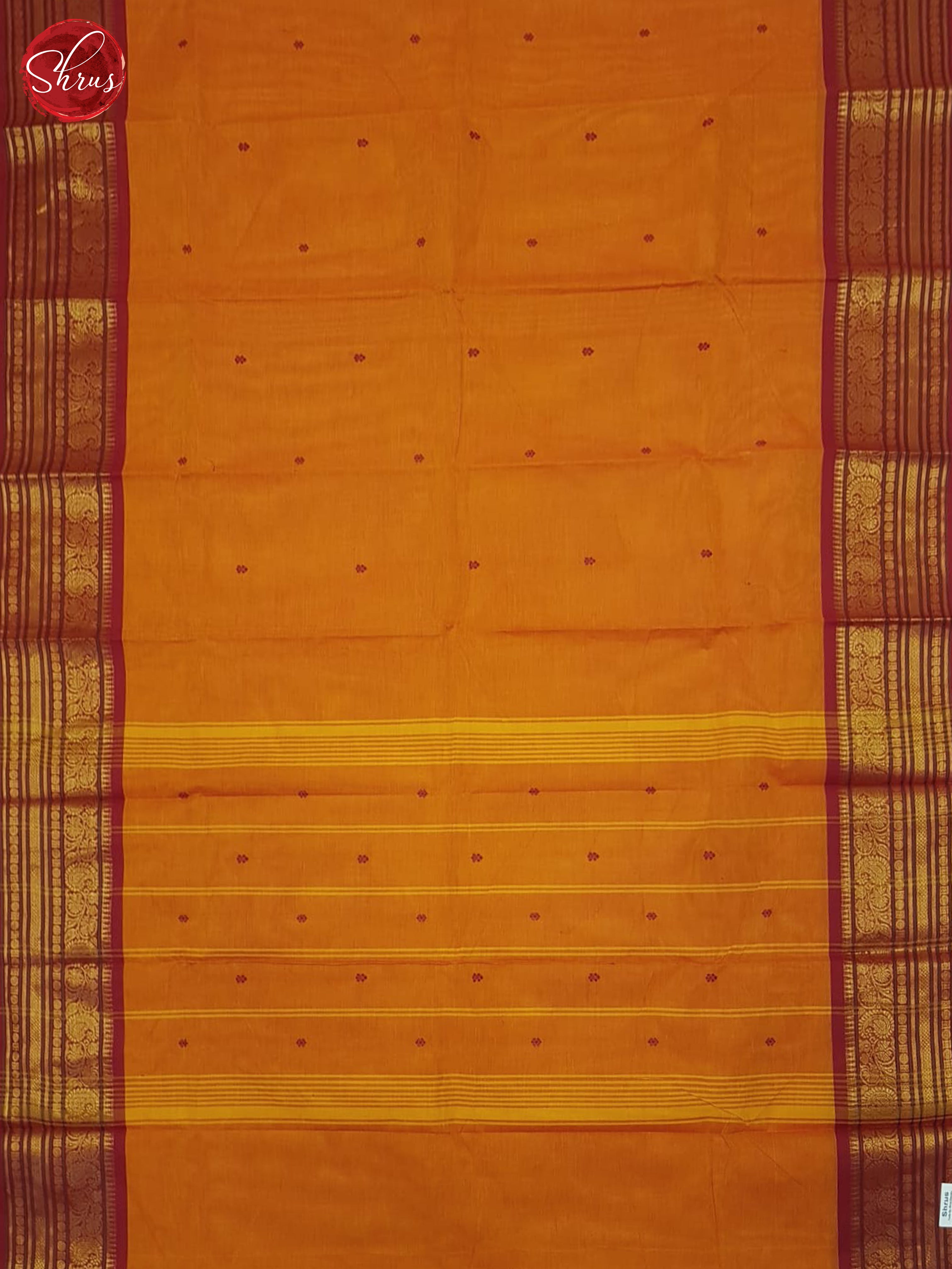 Orange & Red - Chettinad Cotton Saree - Shop on ShrusEternity.com