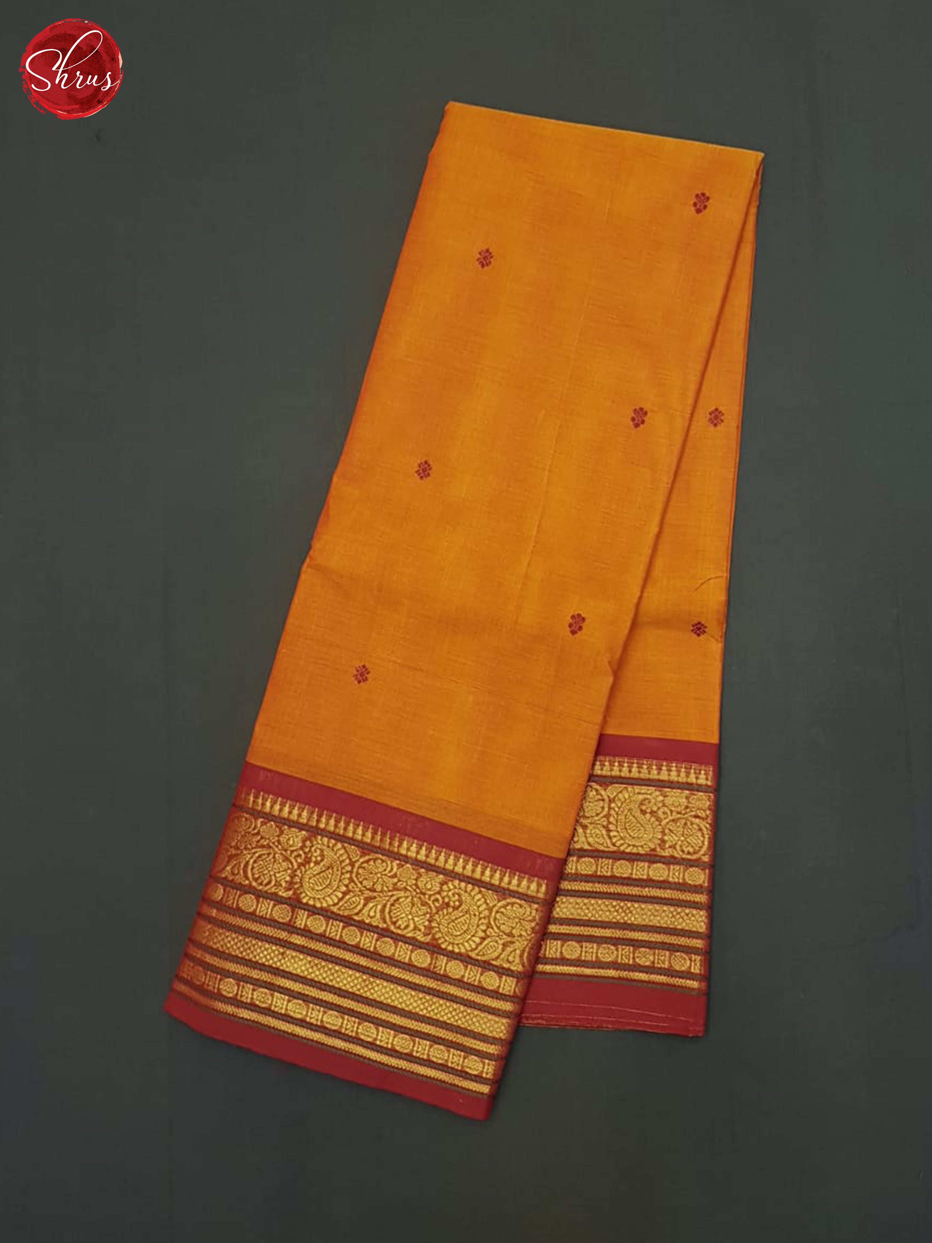 Orange & Red - Chettinad Cotton Saree - Shop on ShrusEternity.com