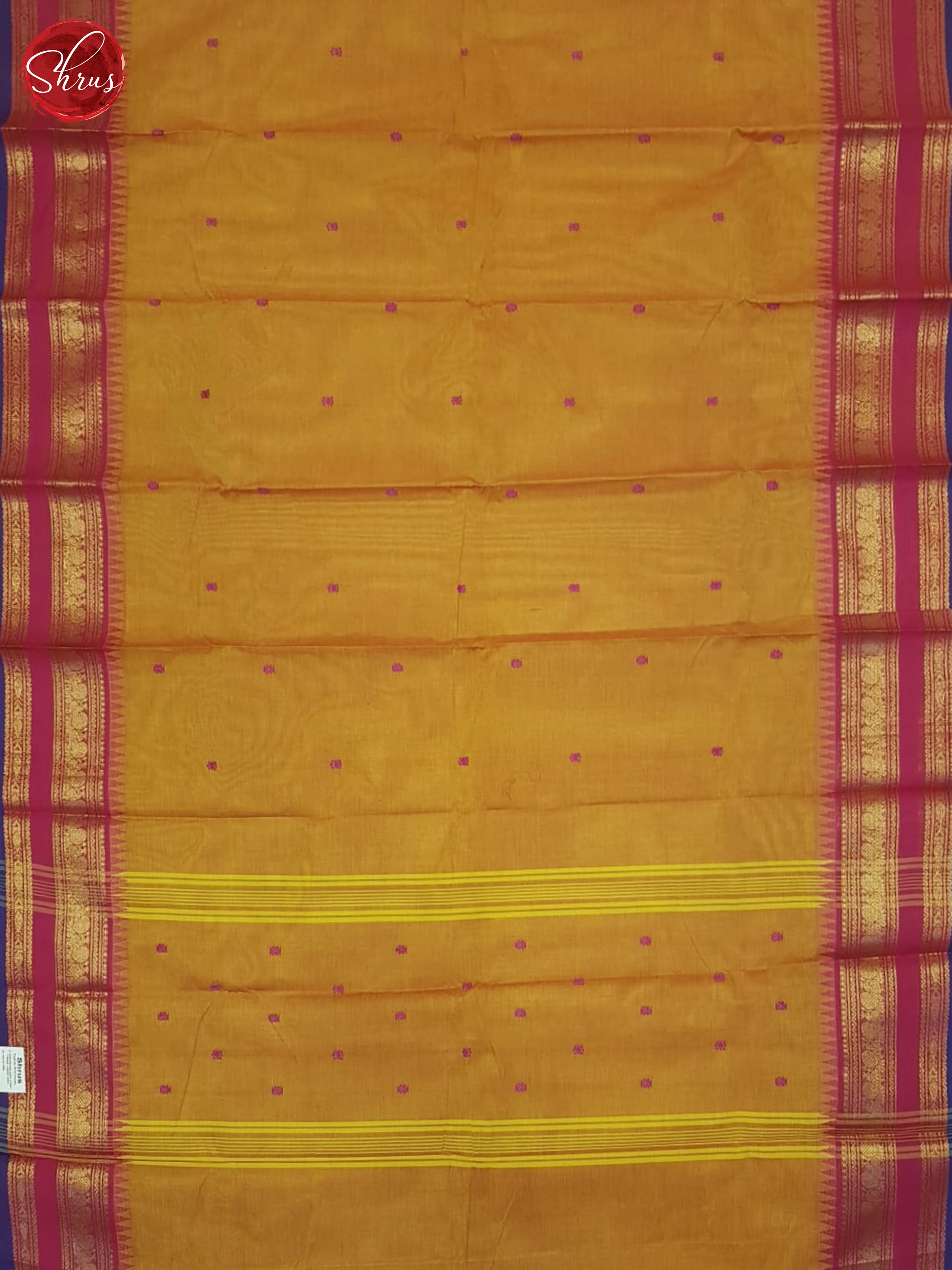 Orange & Pink- Chettinad Cotton Saree - Shop on ShrusEternity.com