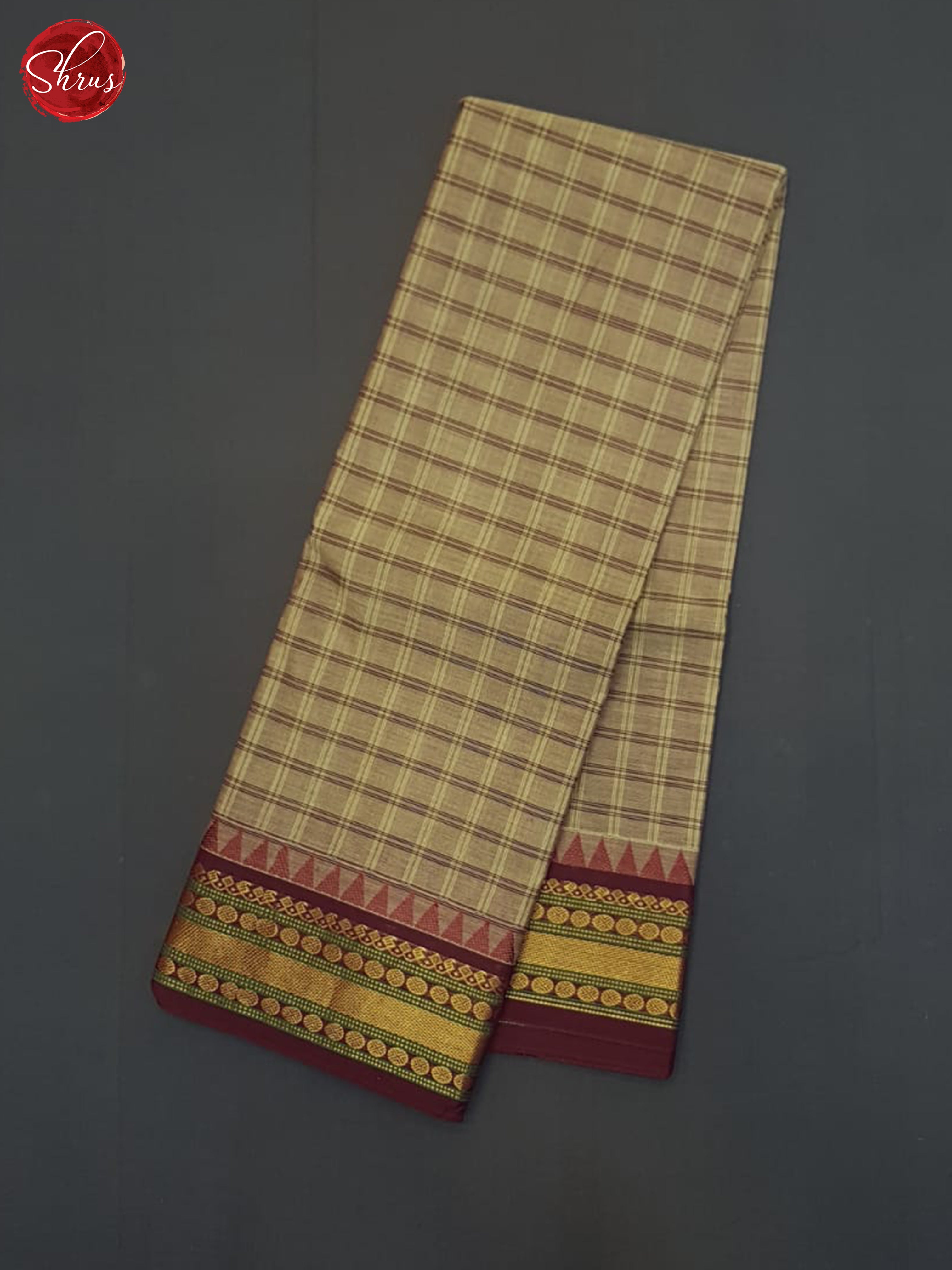 Grey & Brown  - Chettinad Cotton Saree - Shop on ShrusEternity.com